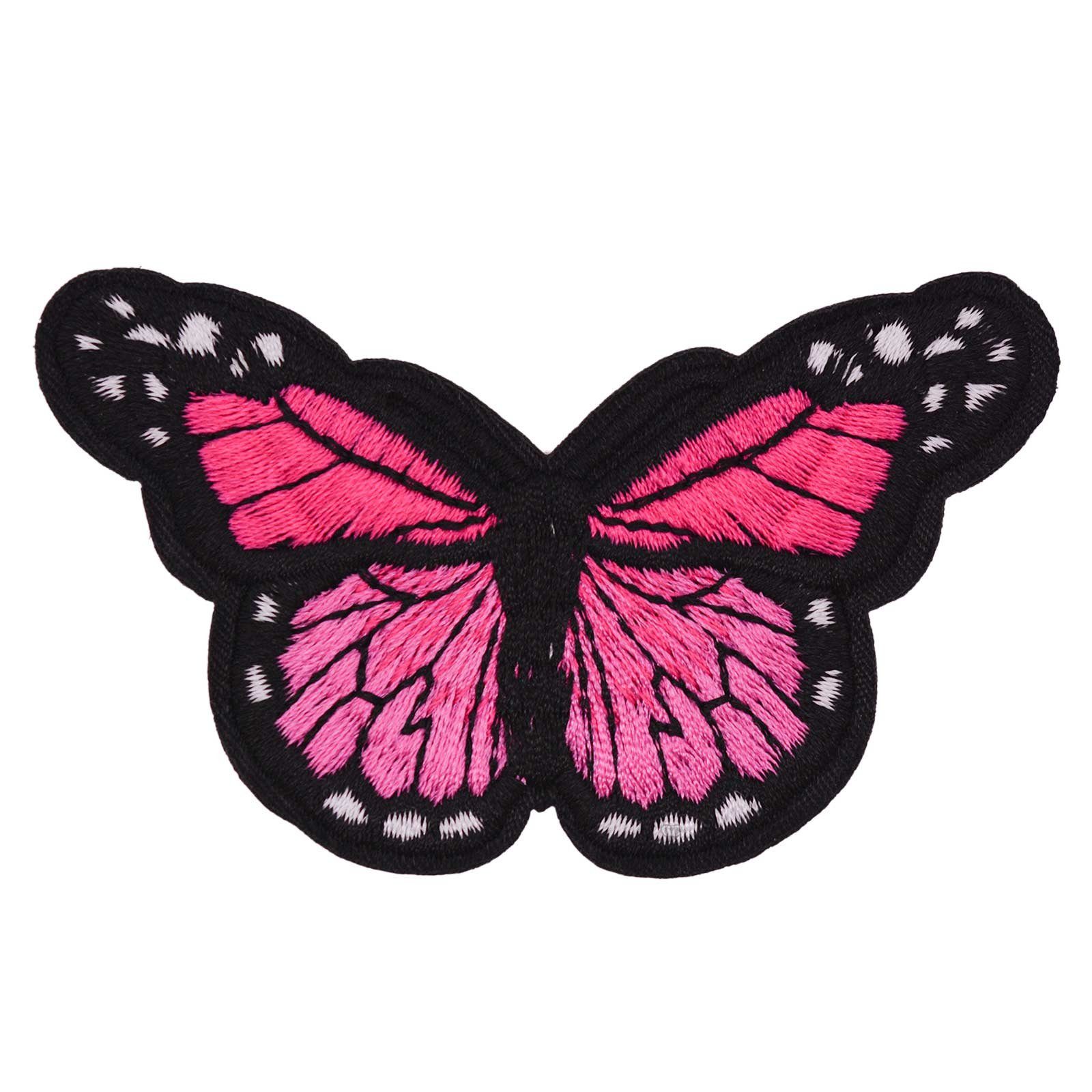 maDDma Patchies 3 Schmetterling pink mm Polyester, Farb-/ 46 78 Größenwahl, x Aufbügler Polyethylen bestickt Schicht
