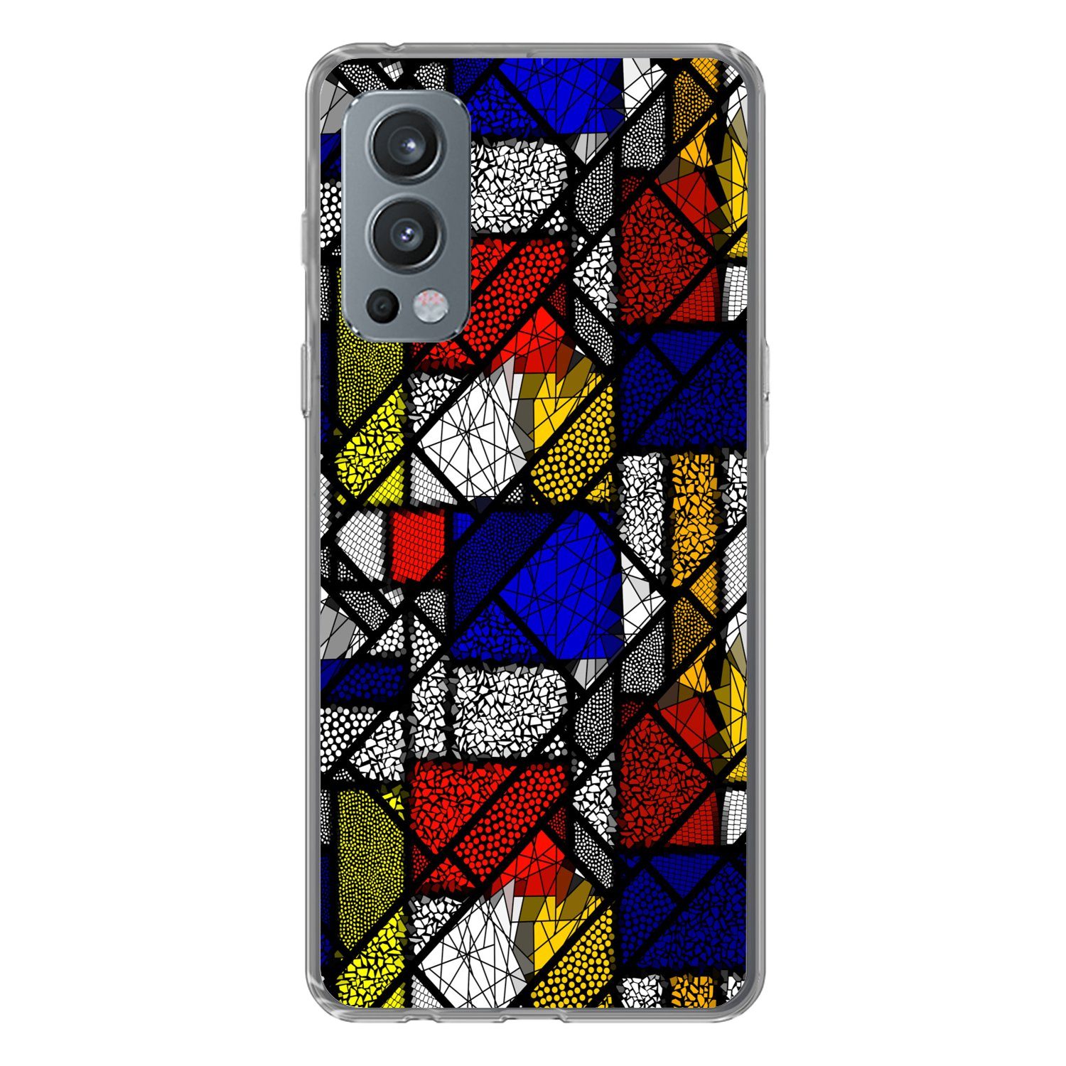 MuchoWow Handyhülle für OnePlus Nord 2 5G Mondrian - Glasmalerei - Alte Meister - Kunstwer, Phone Case, Silikon, Schutzhülle Dünn