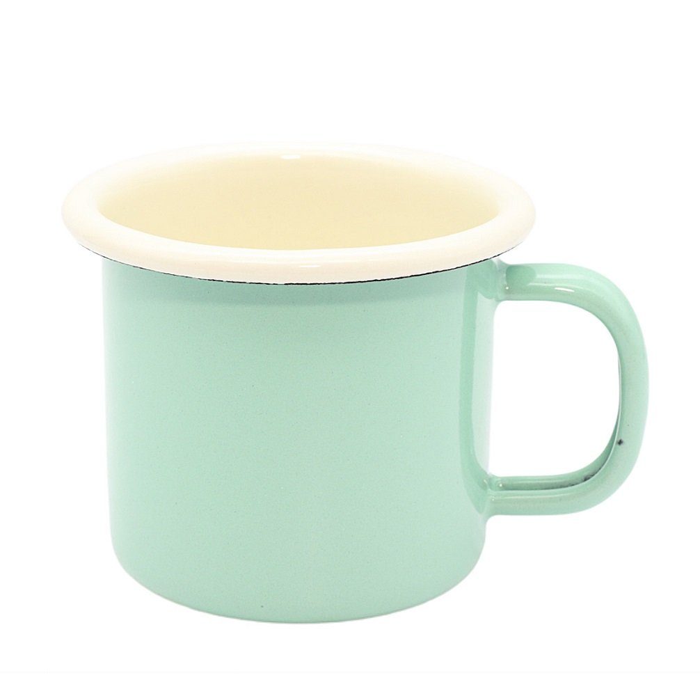 cm. Linoows Tasse Kaffeetasse, Emaille Emaille, Henkelbecher, Henkelbecher Henkeltasse, Kinder Tasse, 6 Kinder mint creme