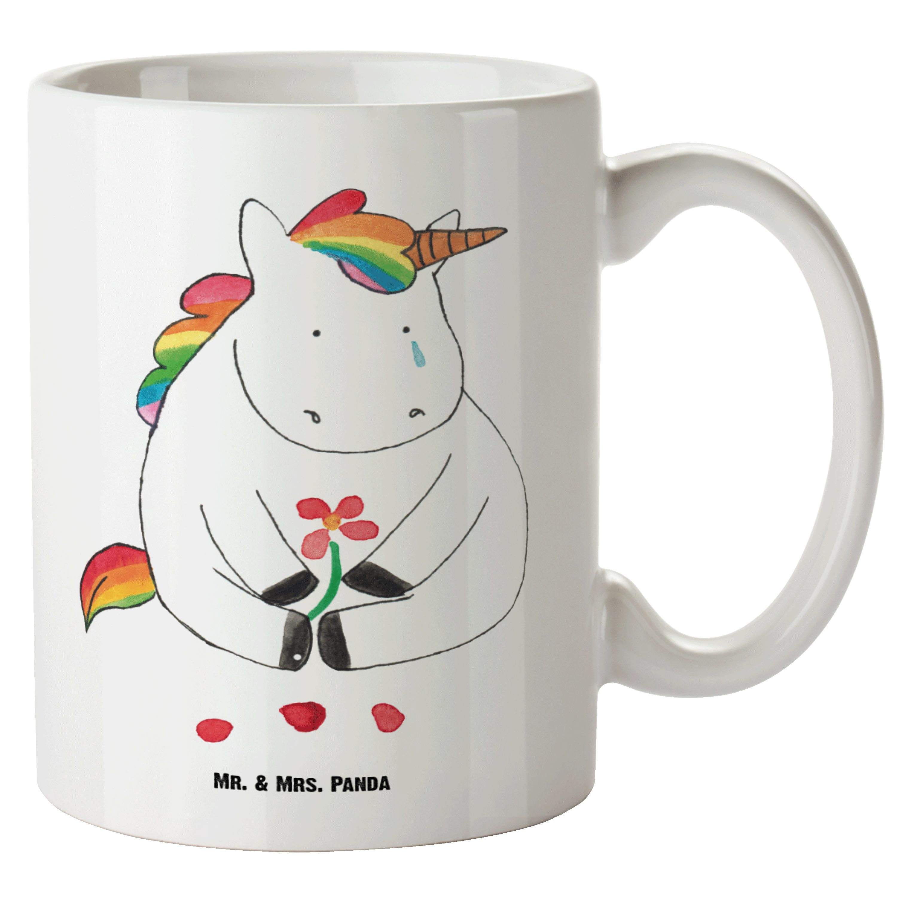 Traurig Mrs. Weiß Keramik XL Grußkarte, - Geschenk, Tasse - Jumbo spülmaschi, & Mr. Einhorn Panda Tasse Tasse,