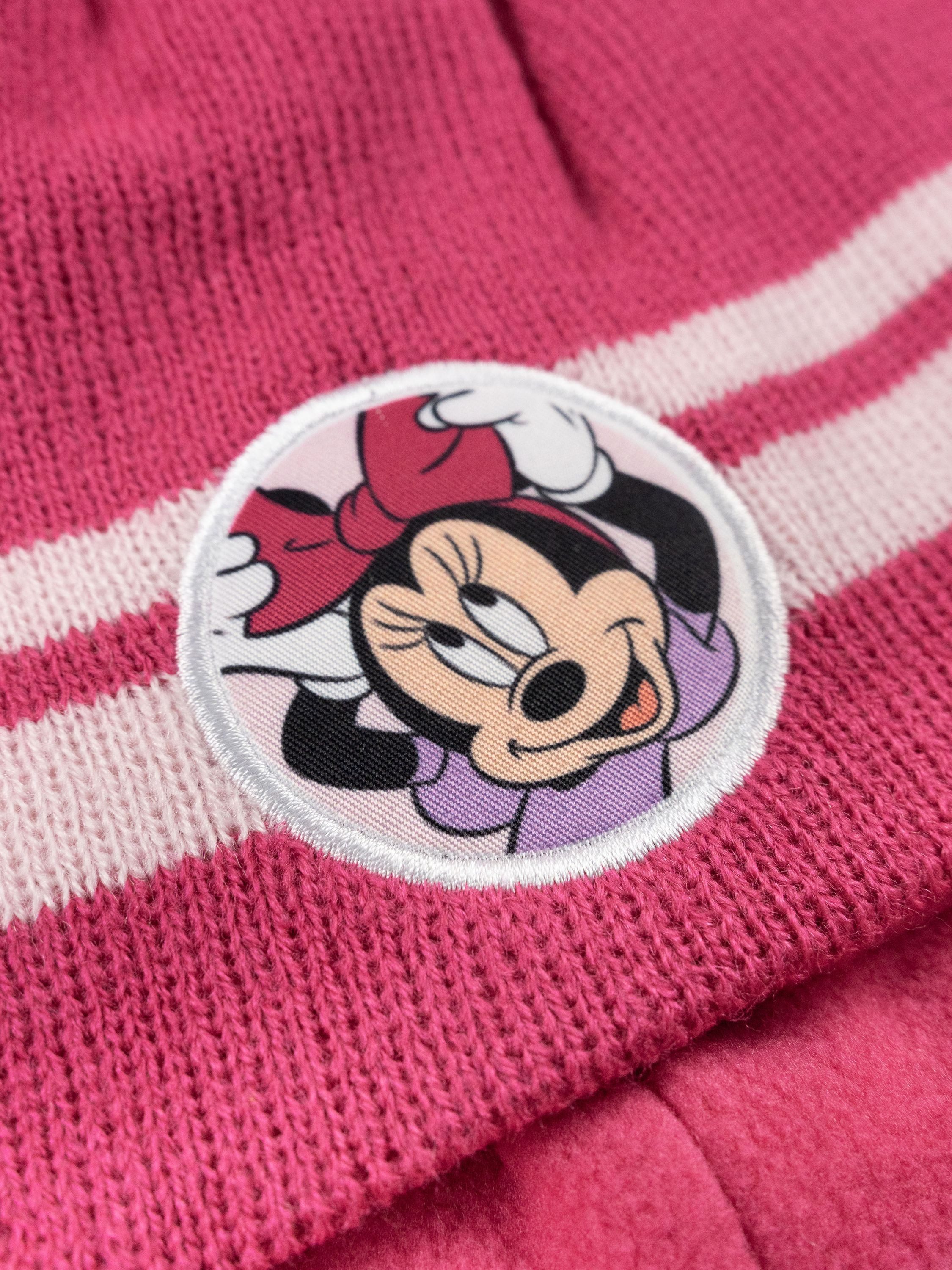 United Labels® Strickmütze Disney Minnie Mouse Strickmütze Wintermütze mit Bommel Mütze