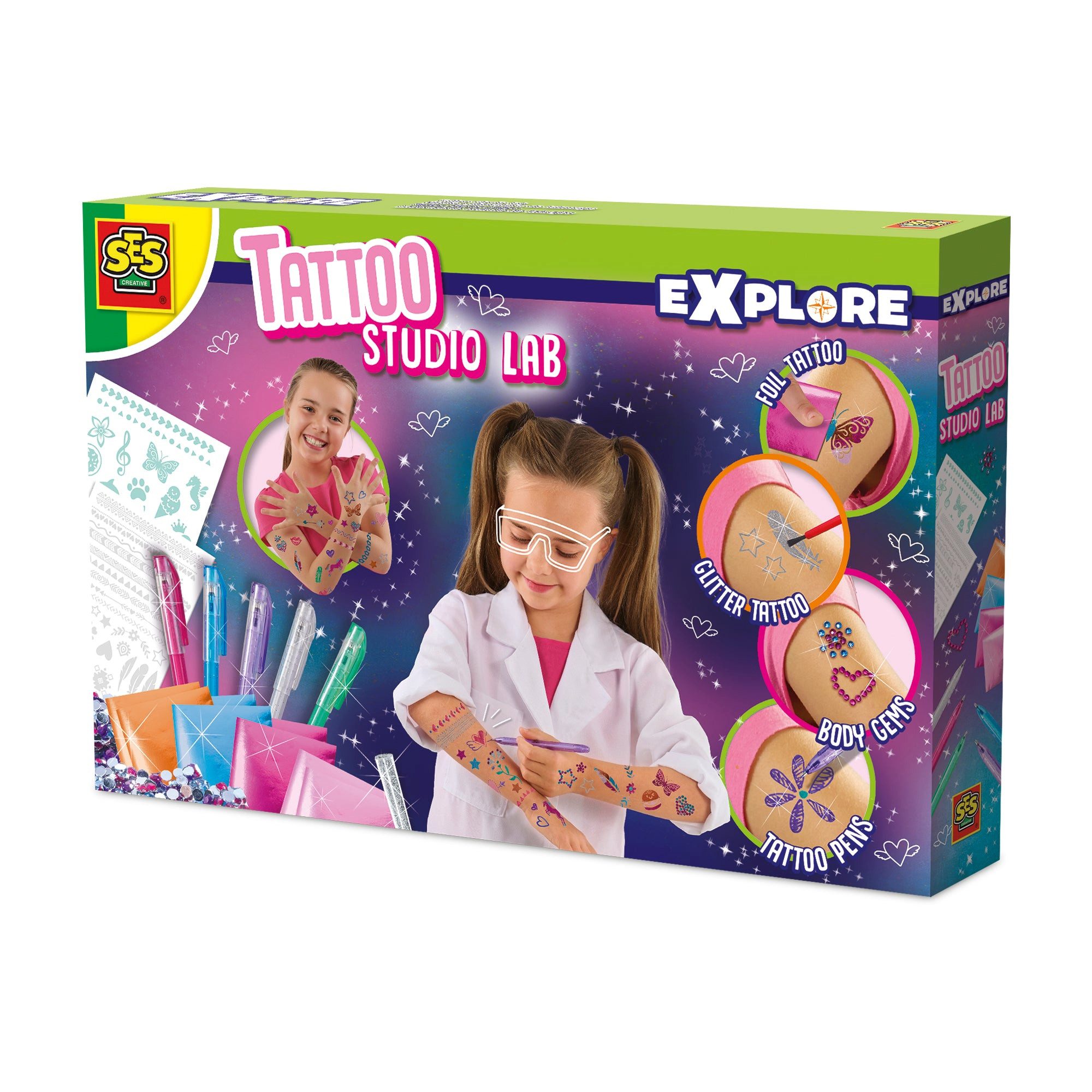 SES Creative Spiel SES Creative Tattoo Studio Lab – Temporäre Tattoos