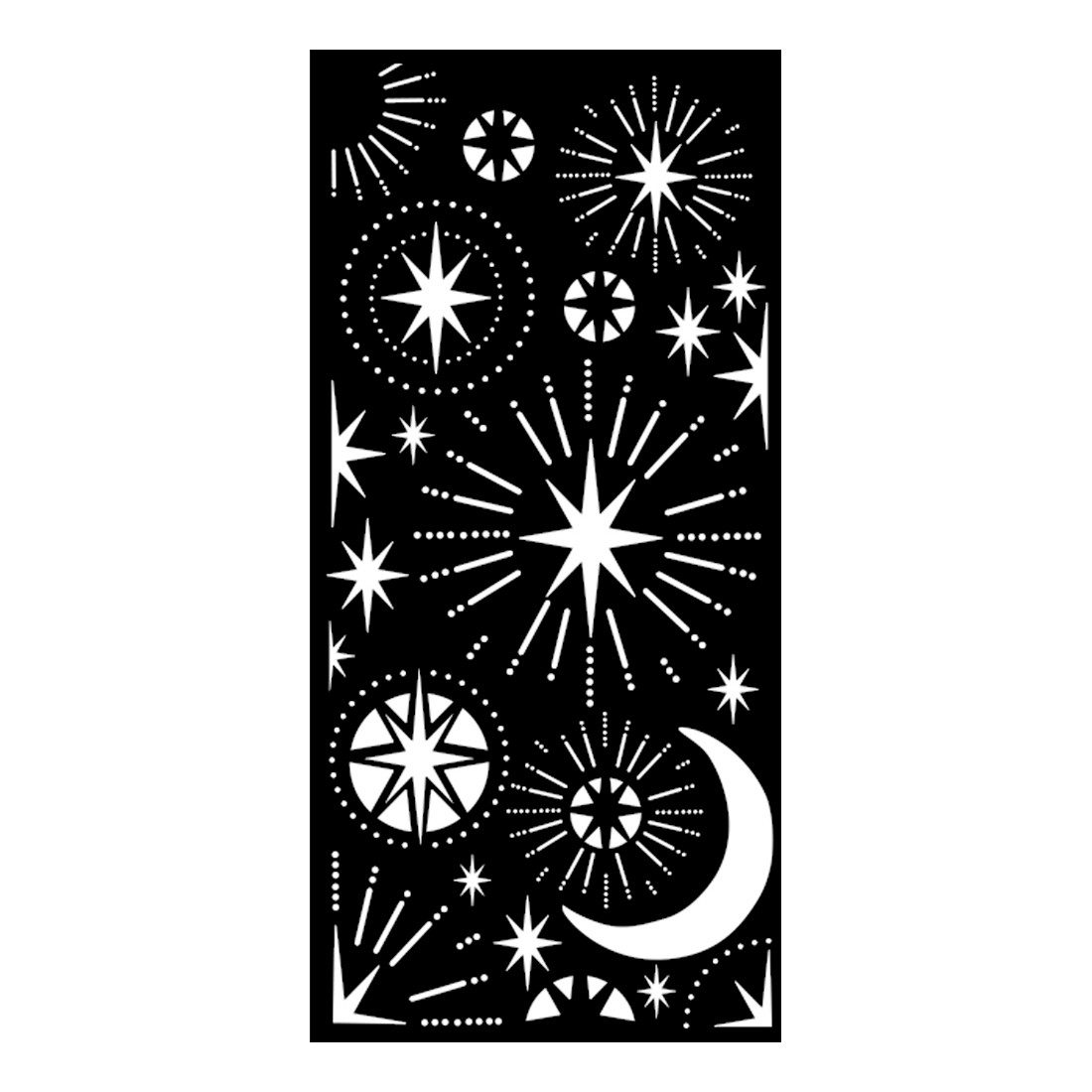 Stamperia Malschablone Stars and Moon, 25 cm x 12 cm