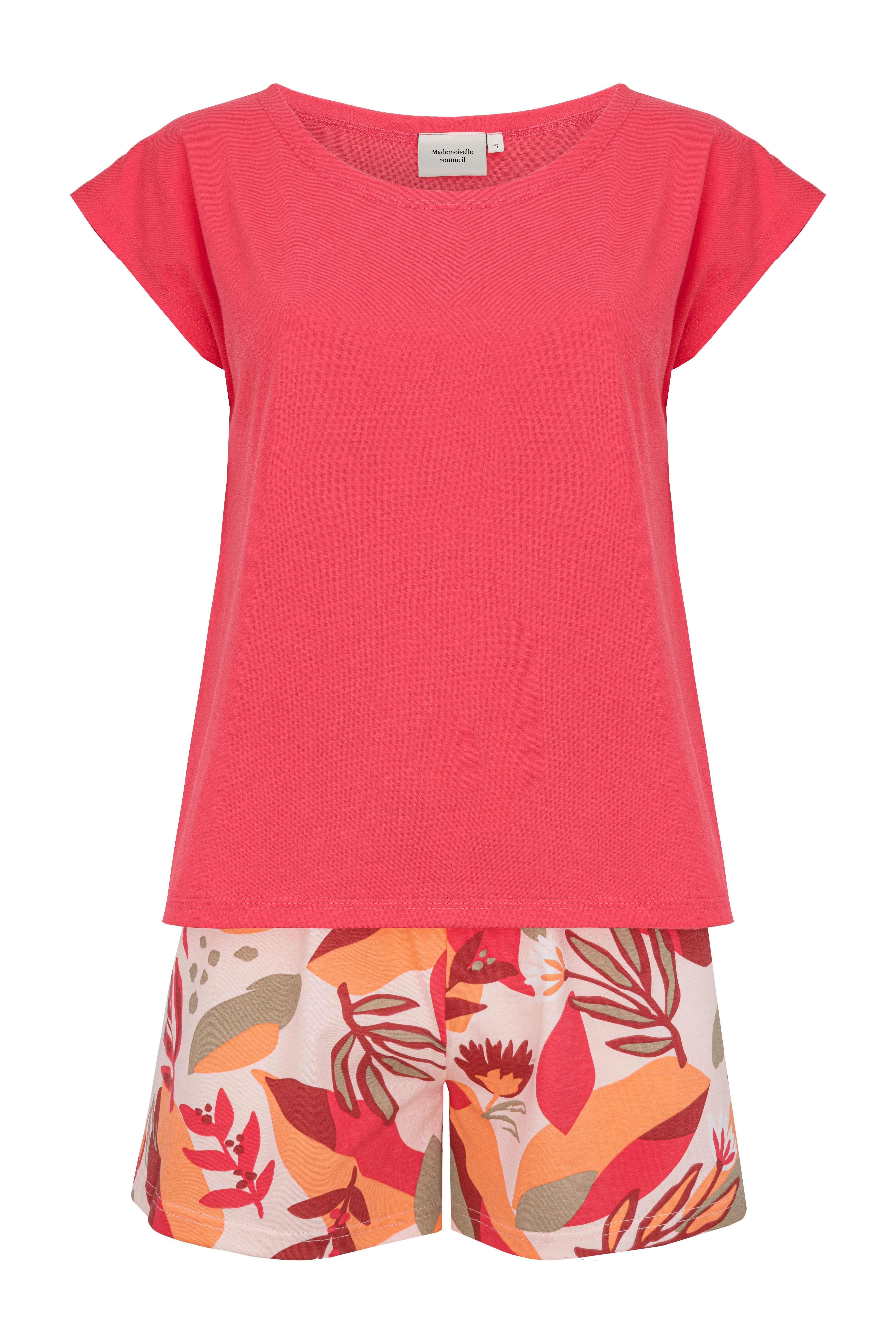 Mademoiselle Sommeil Shorty Schlafanzug in Rosa-Rot günstig online kaufen
