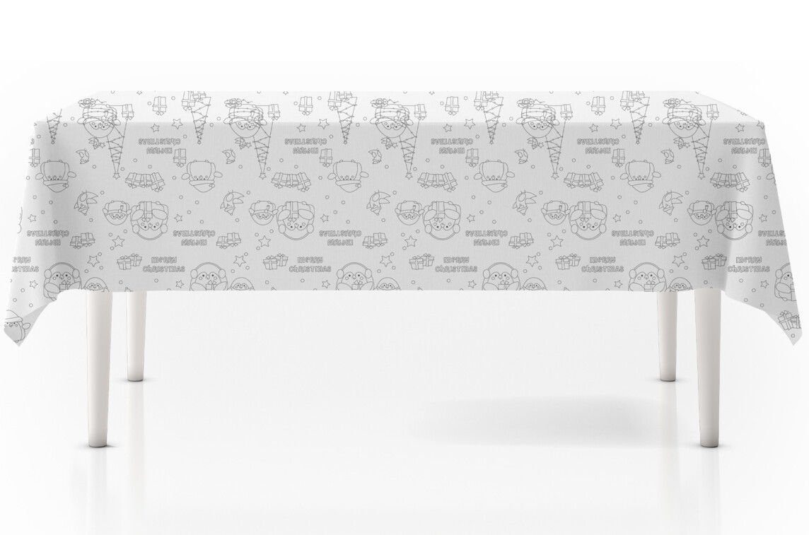 Spetebo Tischdecke Kinder Ausmal-Tischdecke 240 x 135 cm, zum ausmalen