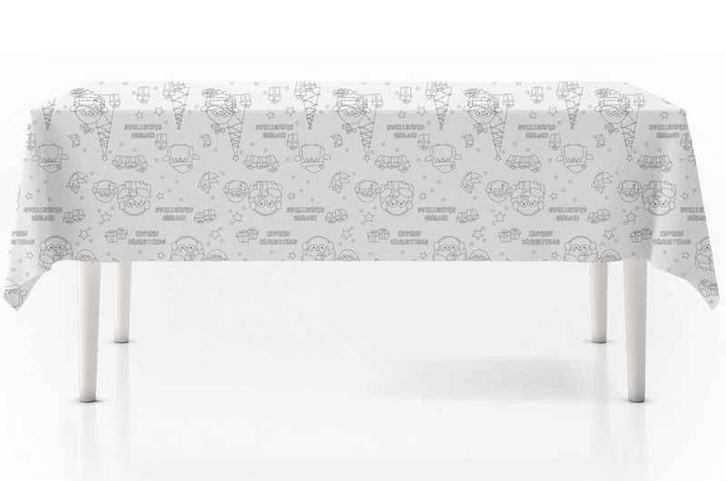Spetebo Tischdecke Kinder Ausmal-Tischdecke 240 x 135 cm, zum ausmalen
