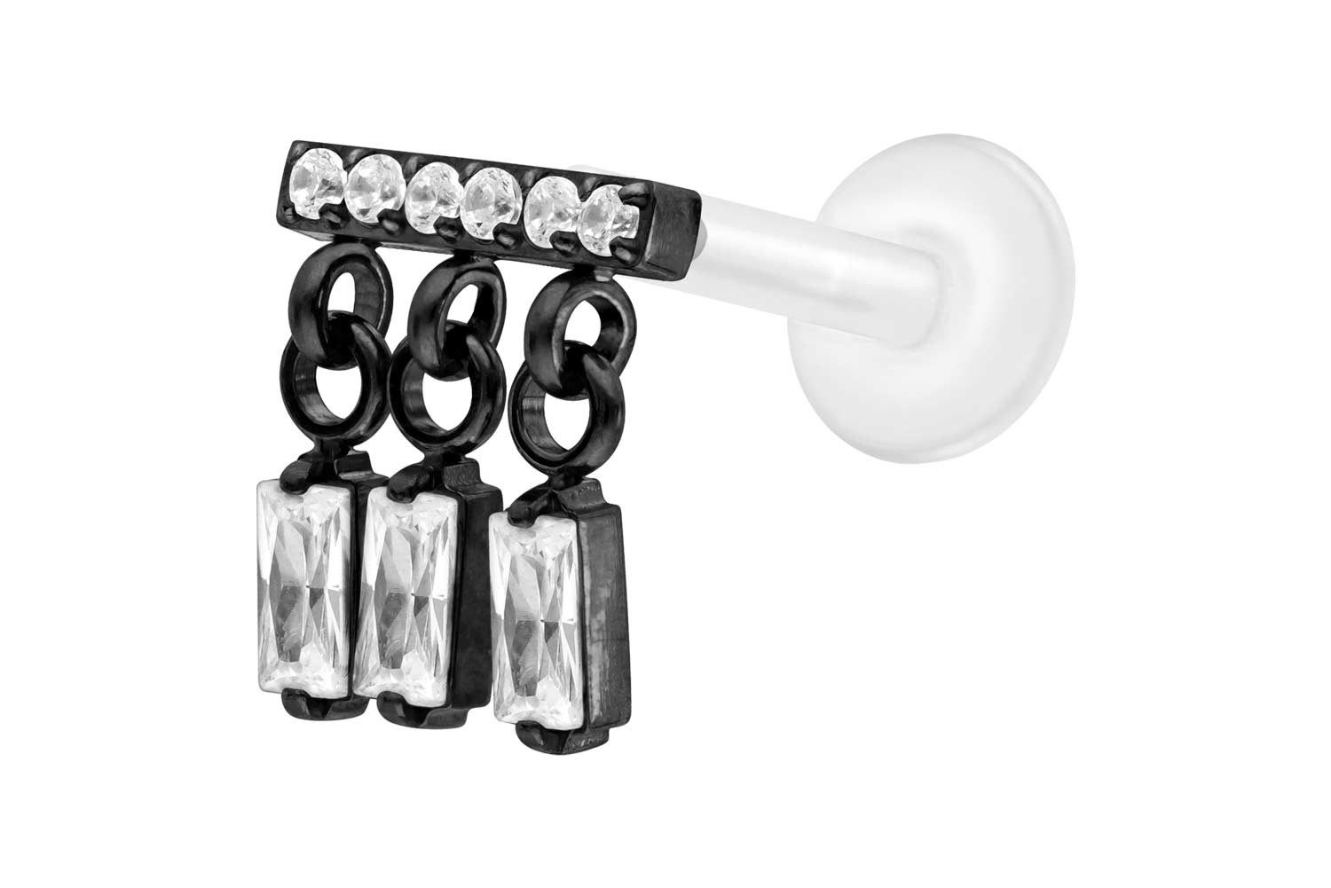 Piercing-Set PTFE Labret mit Innengewinde + Titan-Aufsatz WINDSPIEL