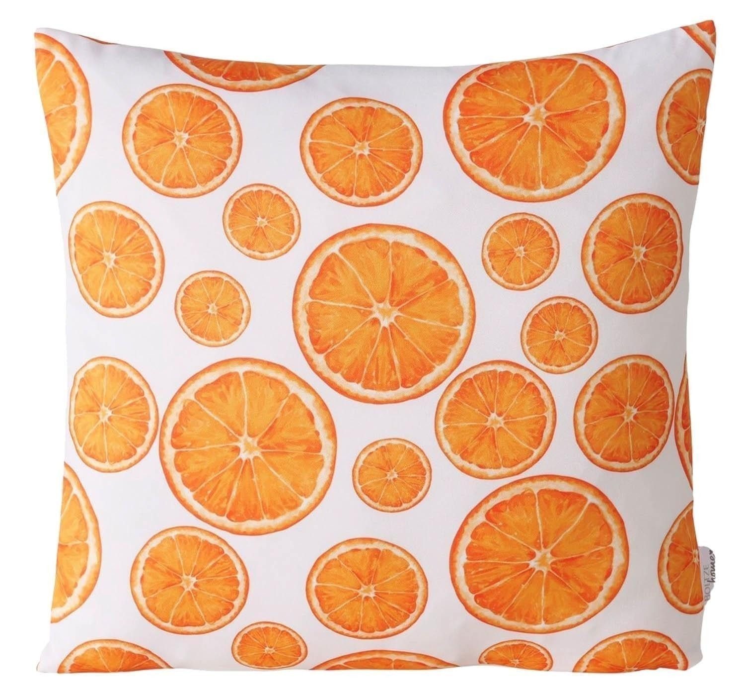 BOLTZE GRUPPE GmbH Декоративные подушки ORANGY, 45 x 45 cm, Orange, Weiß, Outdoorgeeignet, mit Füllung, Waschbar bis 30 °C