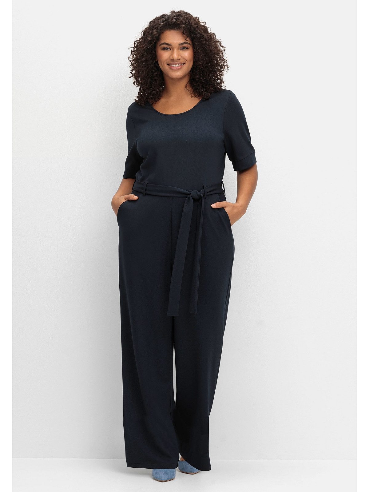 sheego by Joe Browns Jumpsuit Große Größen mit Bindegürtel und weitem Bein