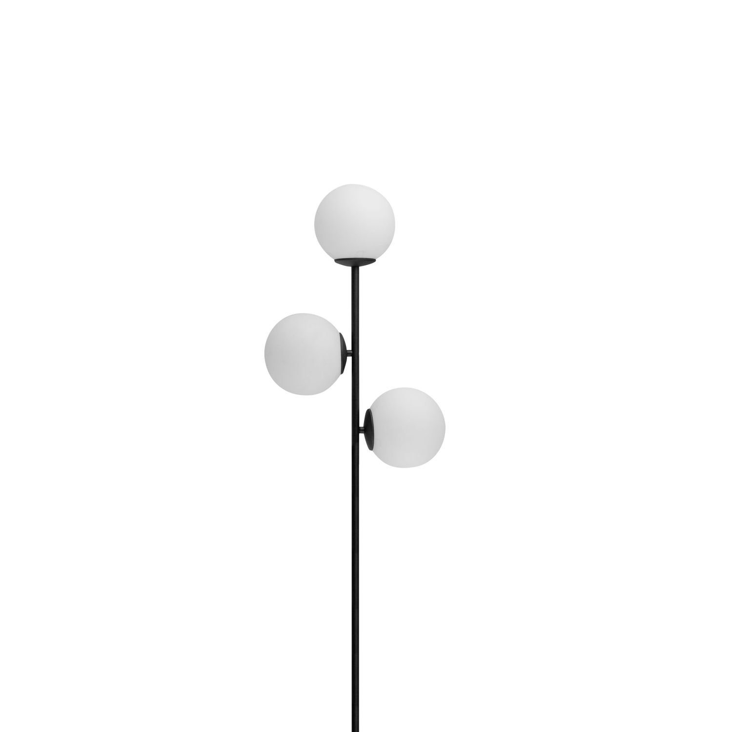 Glas ohne Modern Wohnzimmer Licht-Erlebnisse Stehlampe 3-flammig Metall Schwarz Weiß E27 PROSKO, Leuchtmittel, 165 cm