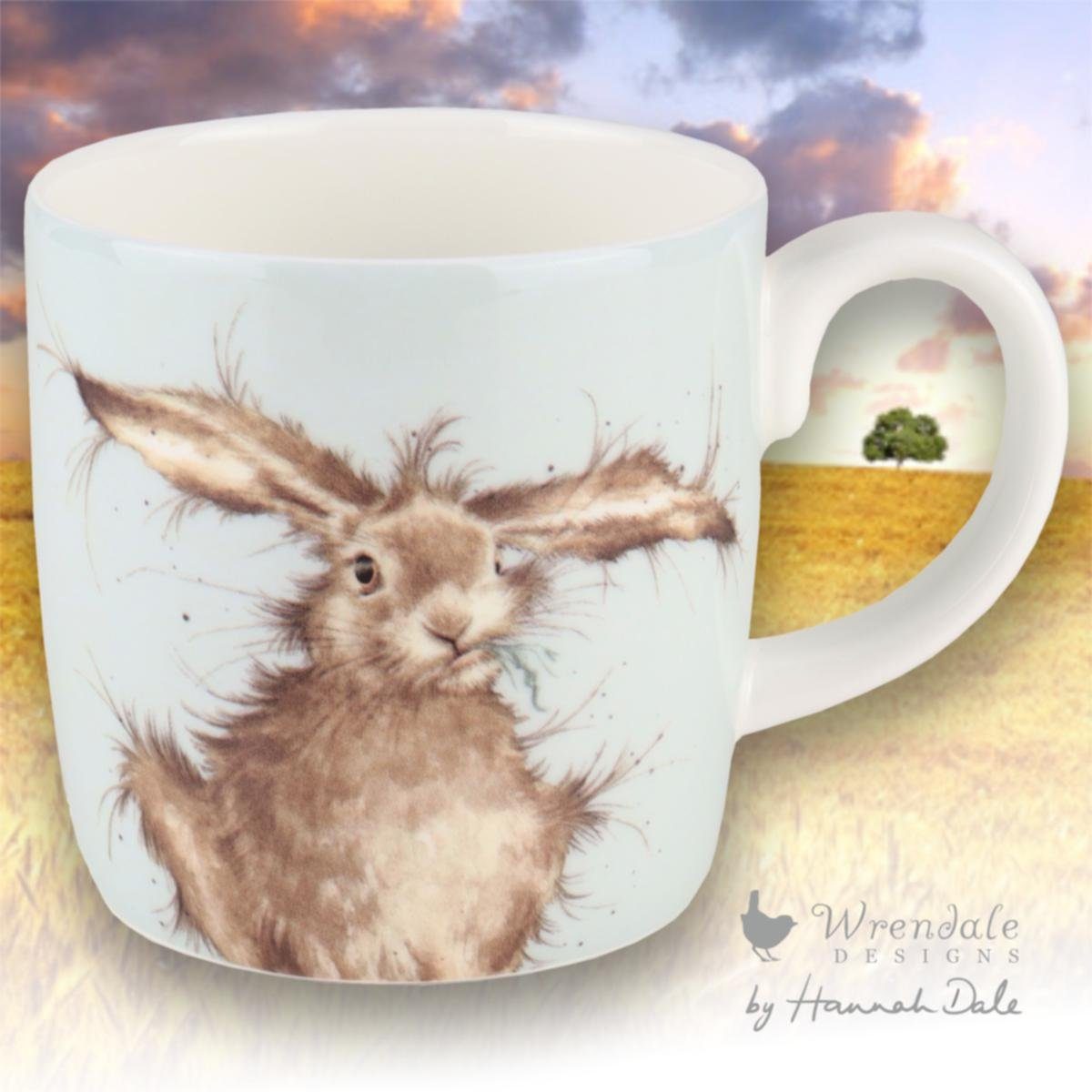 Wrendale Becher Wrendale Designs Porzellan-Becher Hase Morgenmuffel, Porzellan