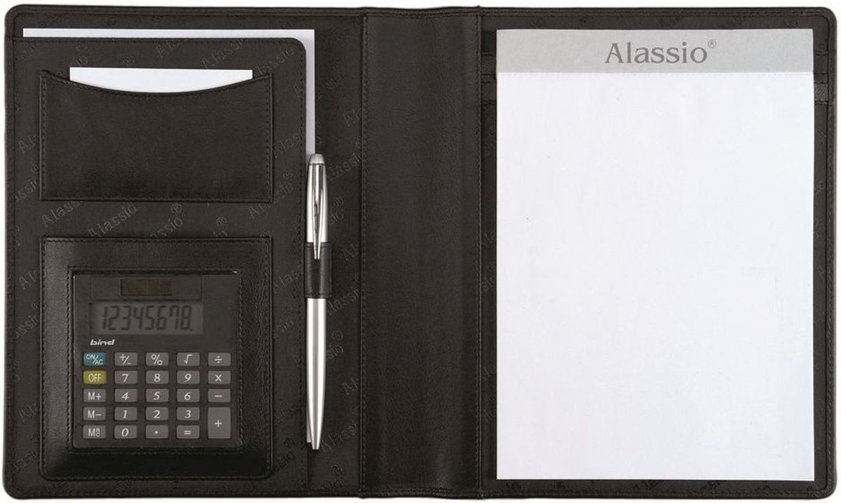 Schreibmappe Schreibmappe Bormio I A5 Leder schwarz