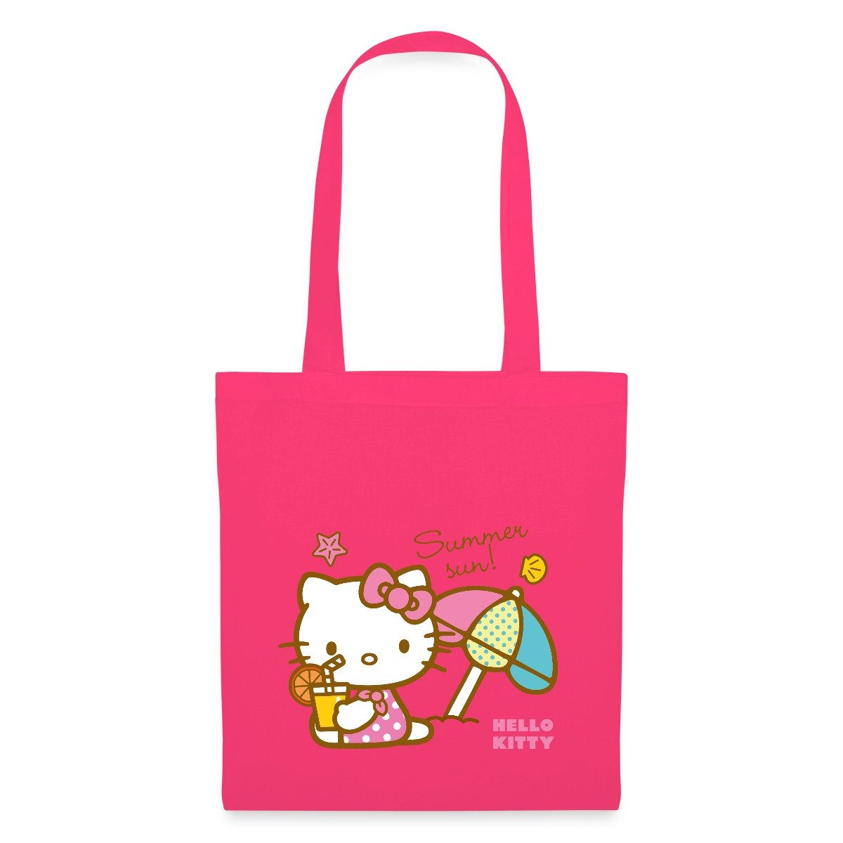Henkeltasche Hello Kitty Am Strand Summer Sun Stoffbeutel