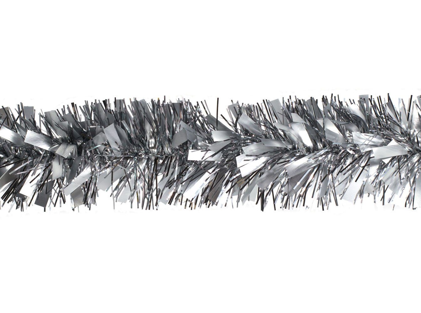 Creativery Girlanden, Weihnachtsgirlande Lametta 8cm x 2m grau / silber