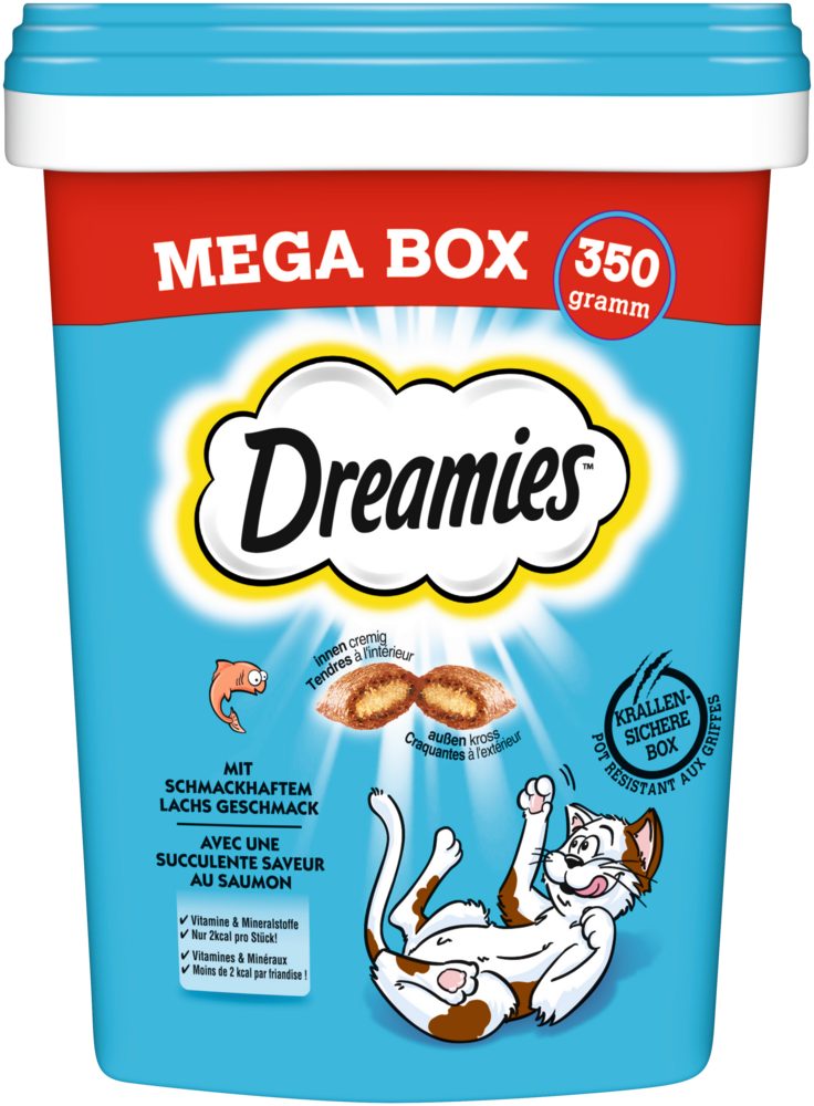 Dreamies DREAMIES™ Box Lachs 350g, Snack für: Katze