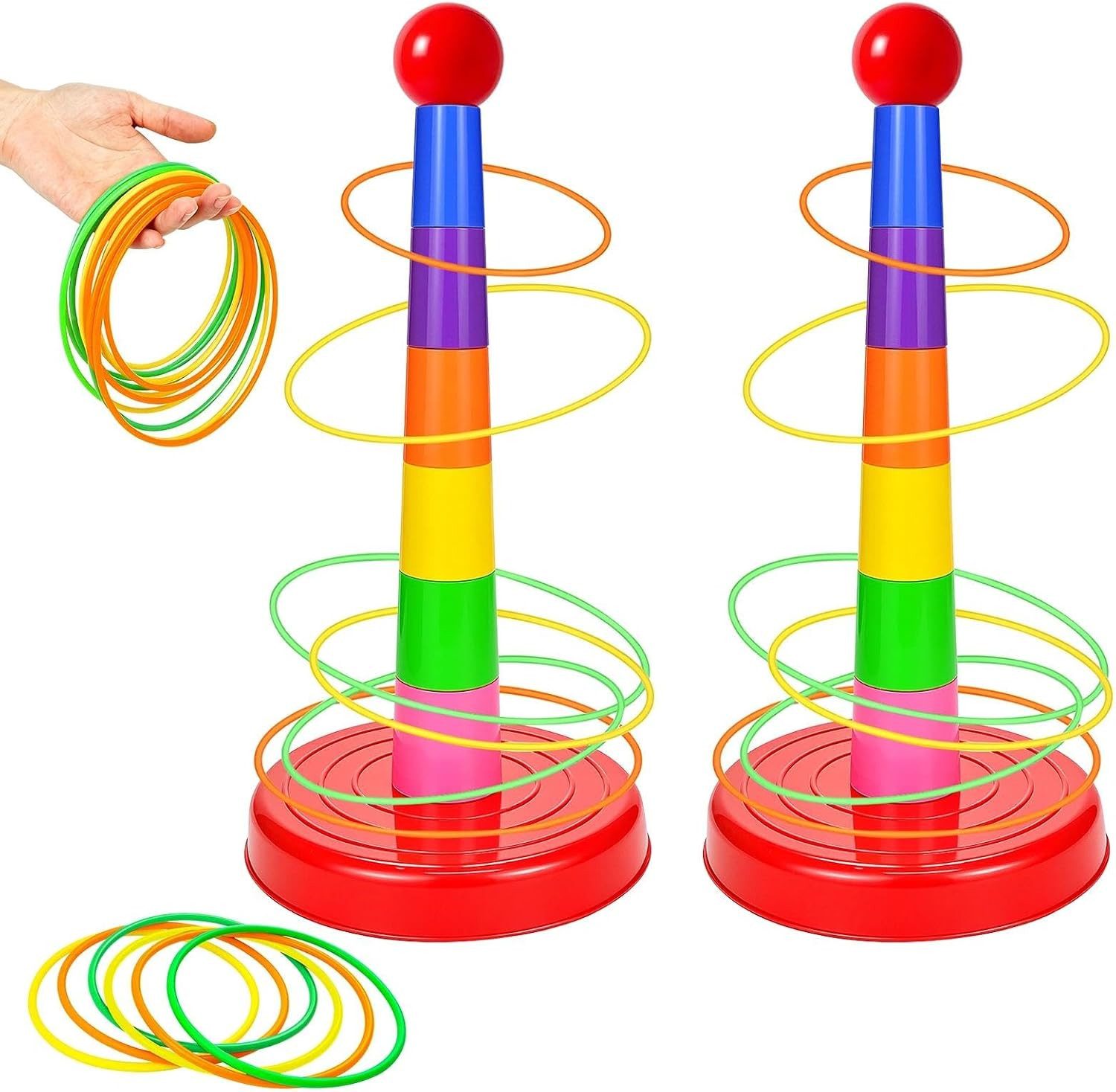 FELIXLEO Wurfscheibe Ringwurfspiel Kinder mit 24 Wurfringen faltbares Outdoor Spiel (1-St)
