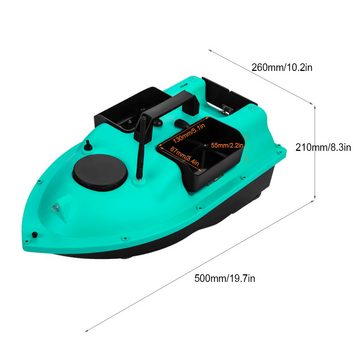 Tidyard RC-Boot GPS Fischerköderboot,3 Köderbehälter,500M,5200mAh,2 kg Köder (Hakenbefestigungsdesign, Ersatzpropeller,Aufbewahrungstasche Zufällige Farbe), 16 willkürlichen Positionierungspunkten,Automatische Kalibrierung