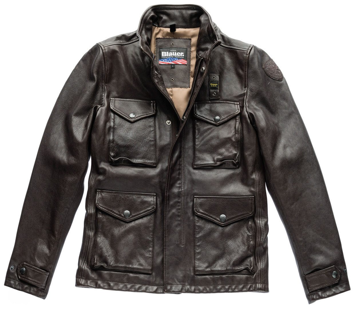 Blauer Motorradjacke USA Colorado Lederjacke