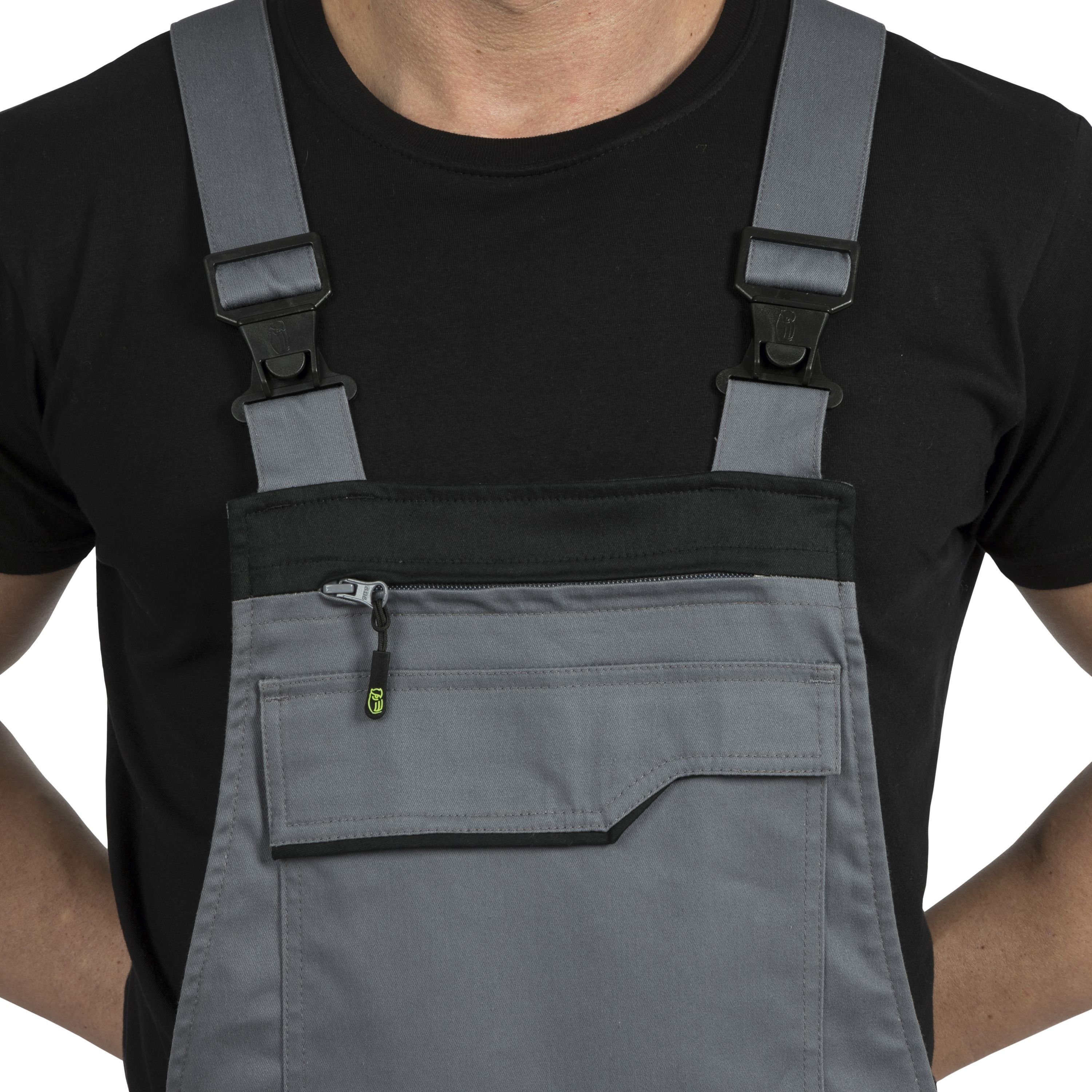 Leibwächter Arbeitslatzhose Herren Flex-Line Latzhose (Arbeitshose mit Keil im Schritt) mit Reflektoren