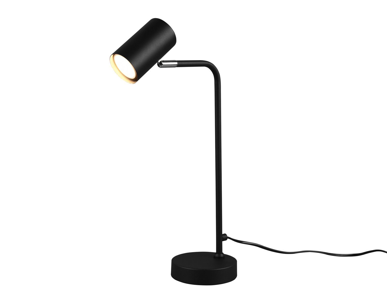 Schreibtischlampe, Nachttisch-lampe LED coole matt Schwarz, meineWunschleuchte Höhe LED Warmweiß, & Groß-e wechselbar, Schwarz 45cm Arbeitsplatzleuchte