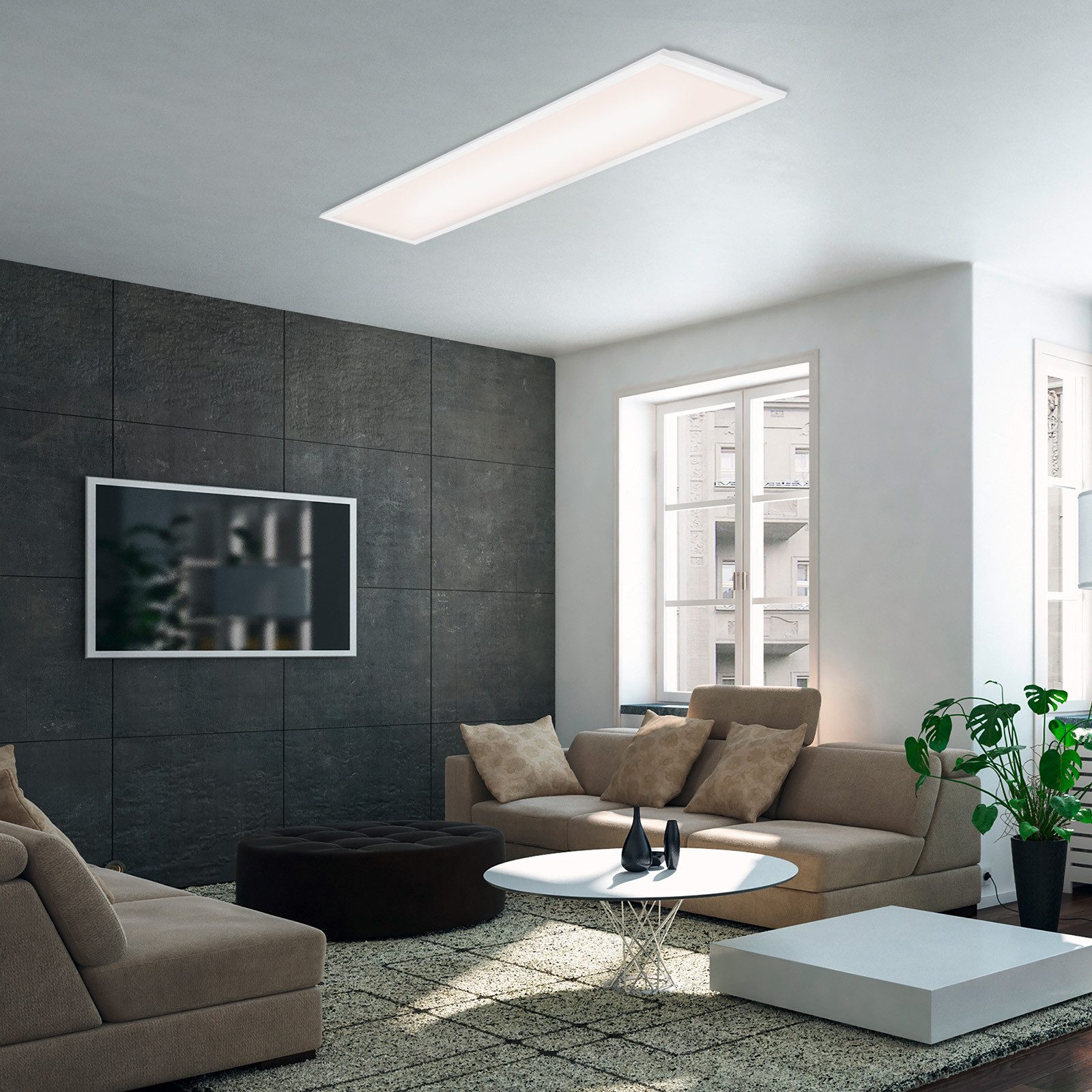 Briloner Leuchten Deckenleuchte LED Deckenlampe Panel Memoryfunktion ultra flach CCT Dimmfunktion, ON/OFF, LED fest integriert, Wohnzimmerlampe, 2900lm, Schlafzimmer, 38 x 38cm