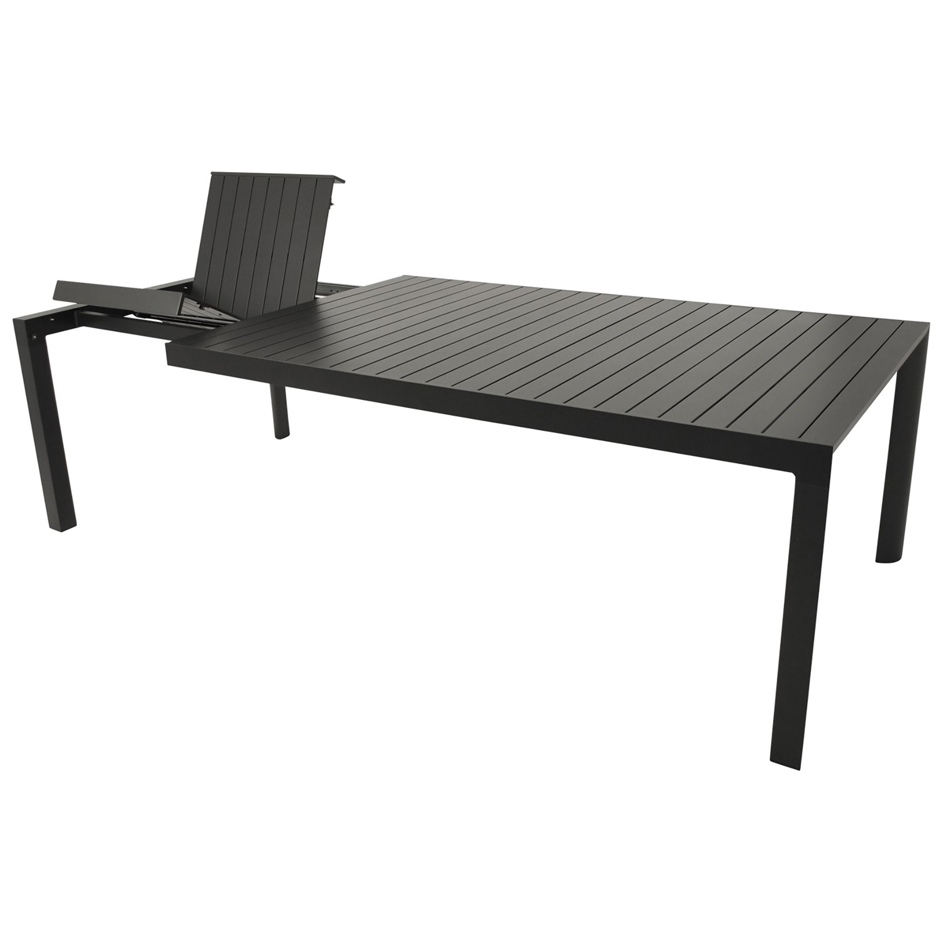 TPFGarden Gartentisch DERRY (Ausziehtisch mit Butterfly-Auszug - Farbe anthrazit, Hochwertige Tischplatte mit Aluminiumleisten), Esstisch - Terrassentisch - Maße (BxHxT): 120 x 76 x 195/255 cm