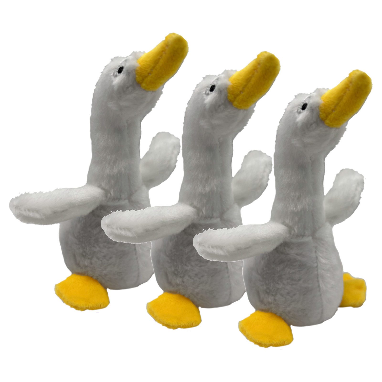 Aumüller Tierkuscheltier Katzenspielzeug Gilbert Gans, 3er Set, Spielzeug mit Baldrian für K..., 100% Polyester (Plüsch)