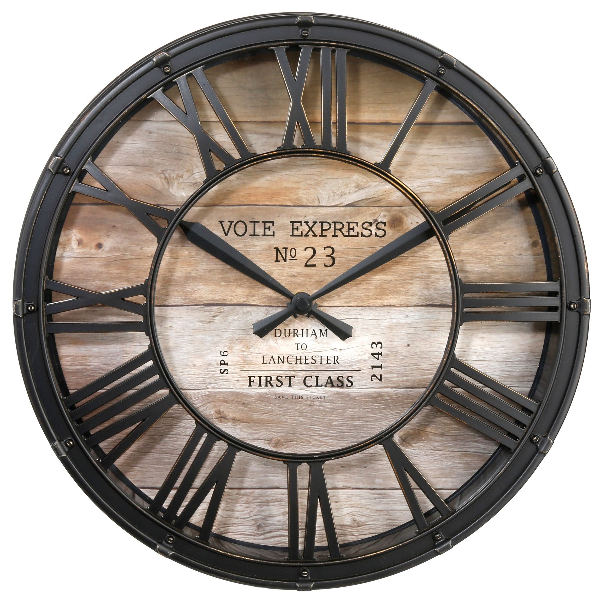 Atmosphera Créateur d'intérieur Wanduhr Wanduhr mit römischen Zahlen Vintage Stil rund Ø 39 cm Deko Uhr (im Vintage-Stil)