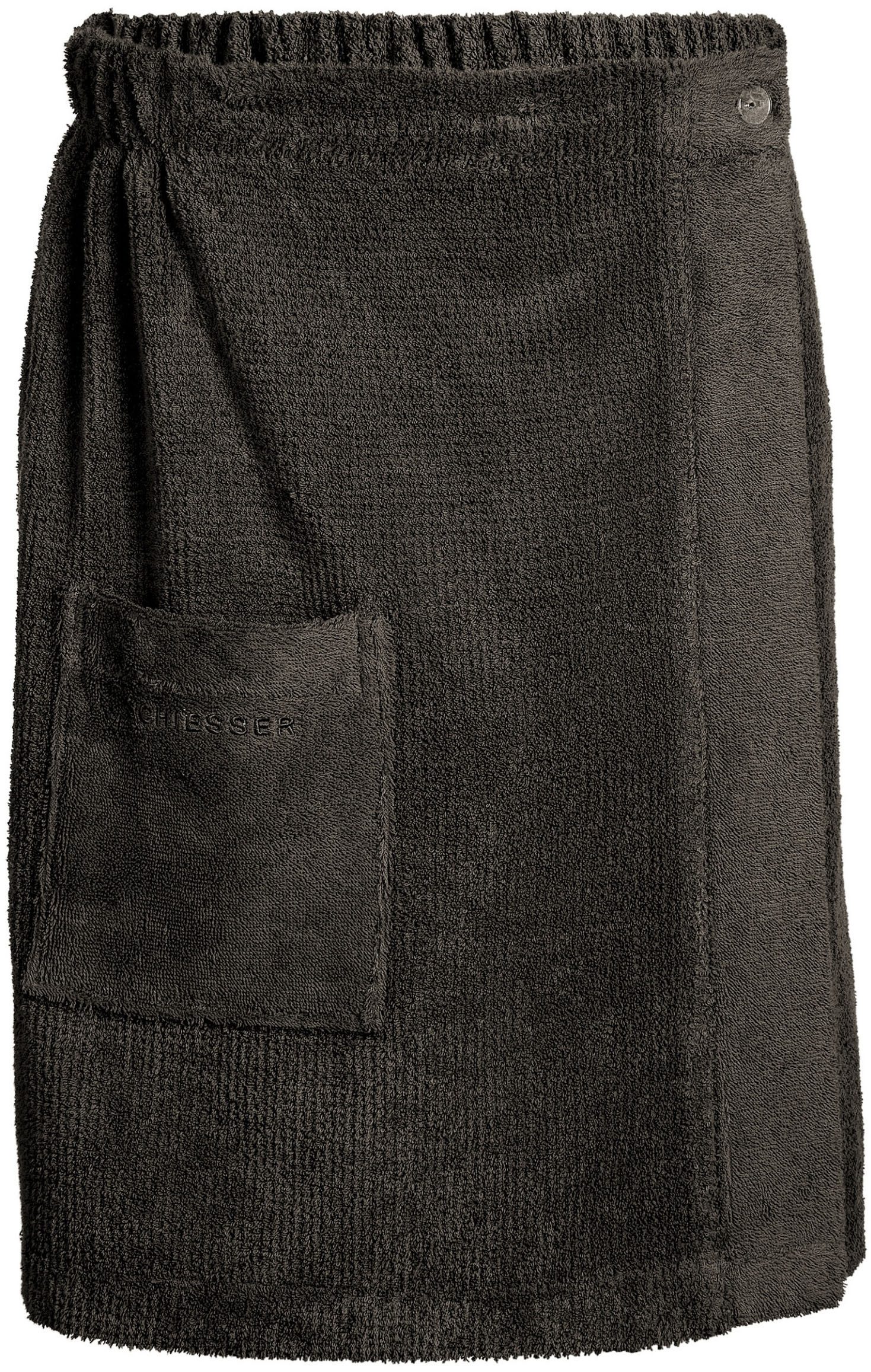 Schiesser Sarong Saunakilt Turin für Herren in angesagter Reiskornoptik, Frottier, Knöpfe