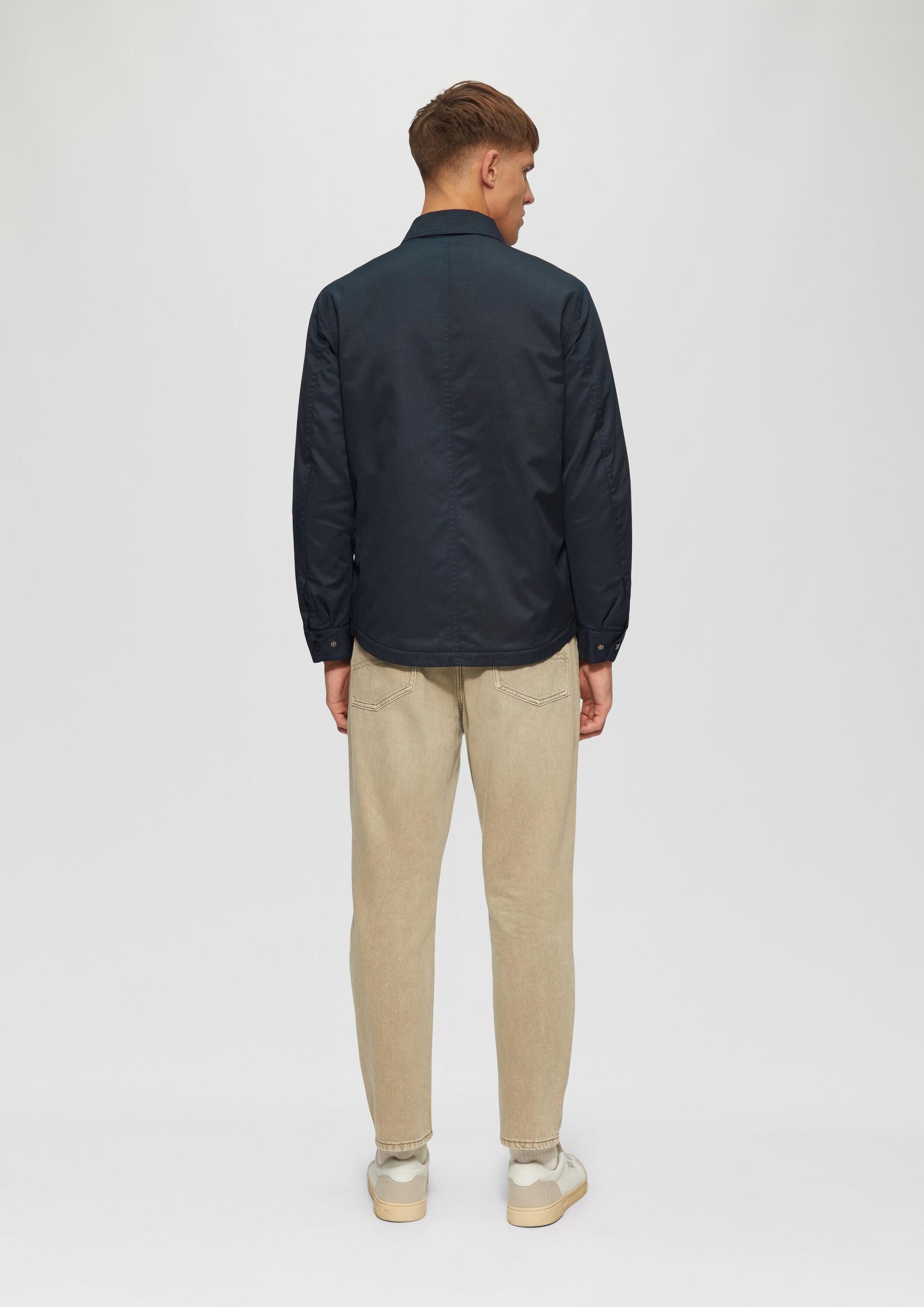 s.Oliver Hemdjacke Outdoor-Jacke Gefüttertes Twill-Overshirt mit Brusttaschen