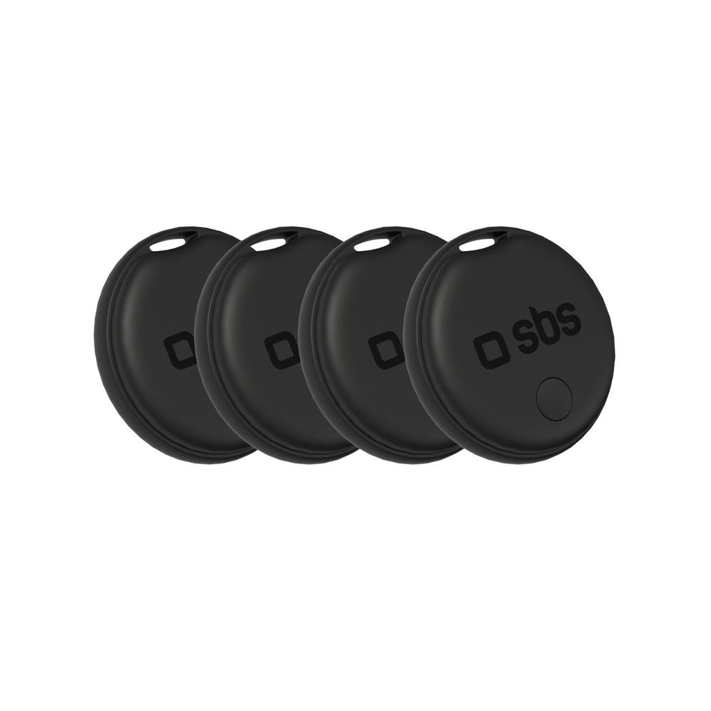 sbs Schlüsselfinder Gegenstandsfinder Ortungsanhänger Bluetooth-Tracker (Find My & Find Hub, 60-dB-Alarm, 20 m, 4er-Set)
