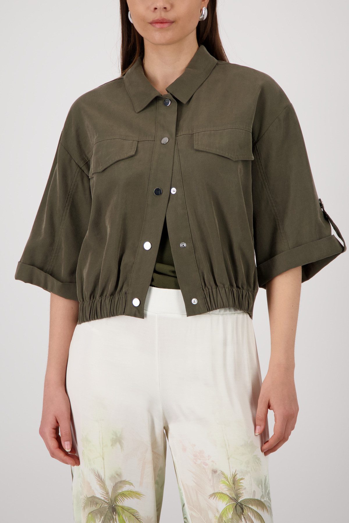 Monari Hemdjacke Jacke Modal Regular fit mit Druckknöpfen