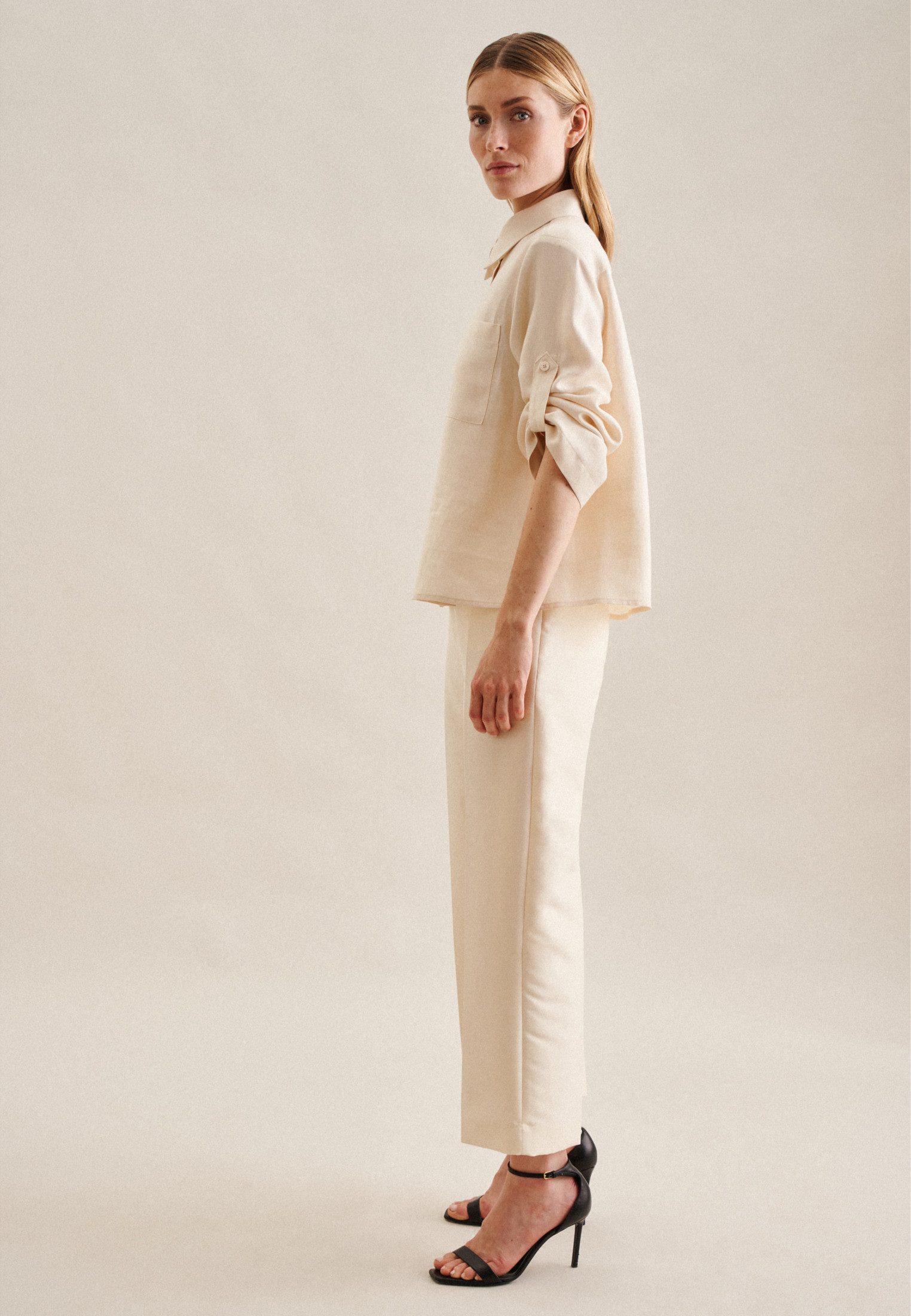 seidensticker Hemdbluse Schwarze Rose Langarm Kragen Uni