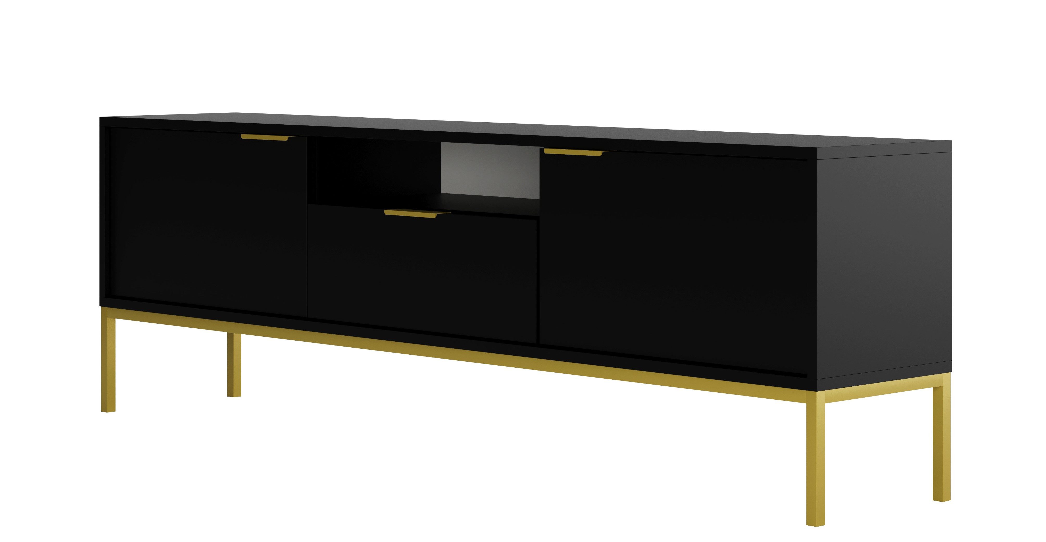99rooms Lowboard Avgustin (TV-Kommode, TV-Schrank, Fernsehschrank), Modern Design, mit viel Stauraum, Soft-Close Funktion
