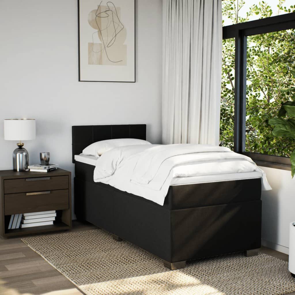 vidaXL Bett Boxspringbett mit Matratze Schwarz günstig online kaufen