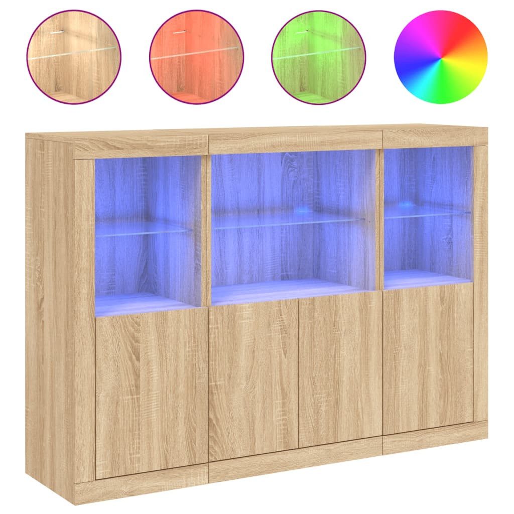 vidaXL Sideboard Sideboards mit LED-Leuchten 3 günstig online kaufen