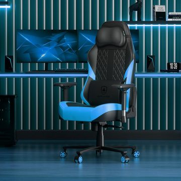 GTPLAYER Gaming-Stuhl mit Massage, Gamer Stuhl mit Taschenfederkissen Fußstütze, Ergonomischer Gaming Sessel Bürostuhl 4D Armlehnen