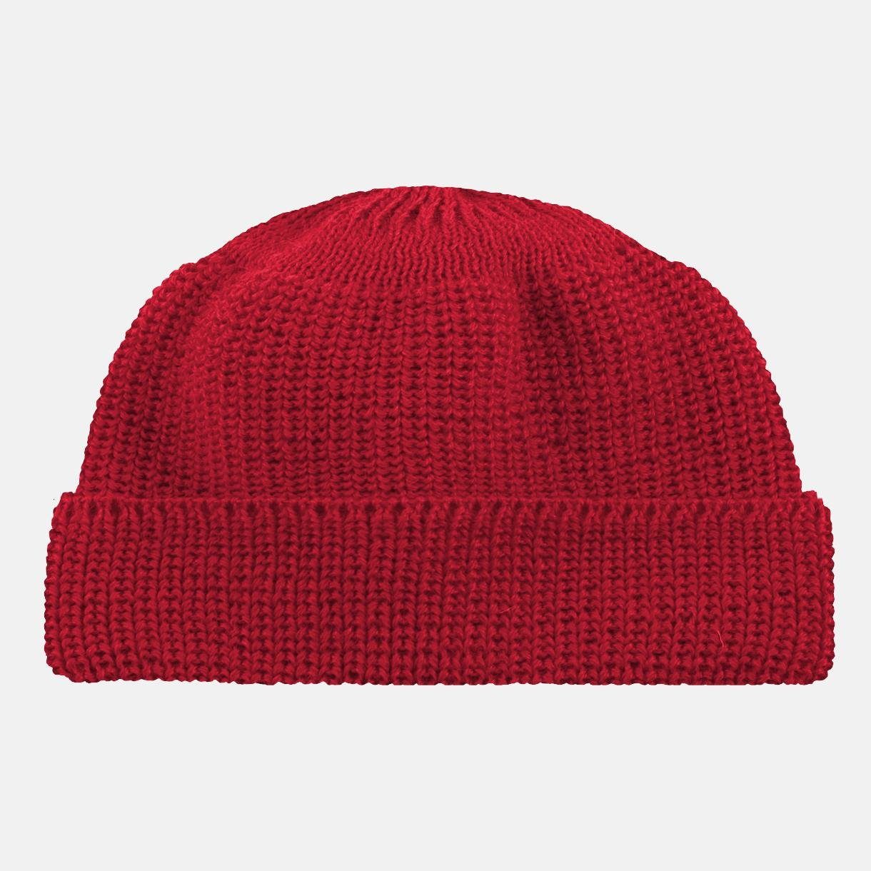 HANSEHELD Strickmütze Seebär Dockermütze Seemannsmütze kurz flach GOTS - Made in Germany