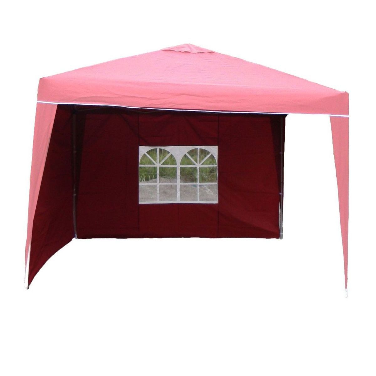 Linder Exclusiv GmbH Pavillonseitenteil Gartenzelt Seitenwände 3 x 2m Polyester wasserabweisend mit Fenster, mit Befestigungsschlaufen