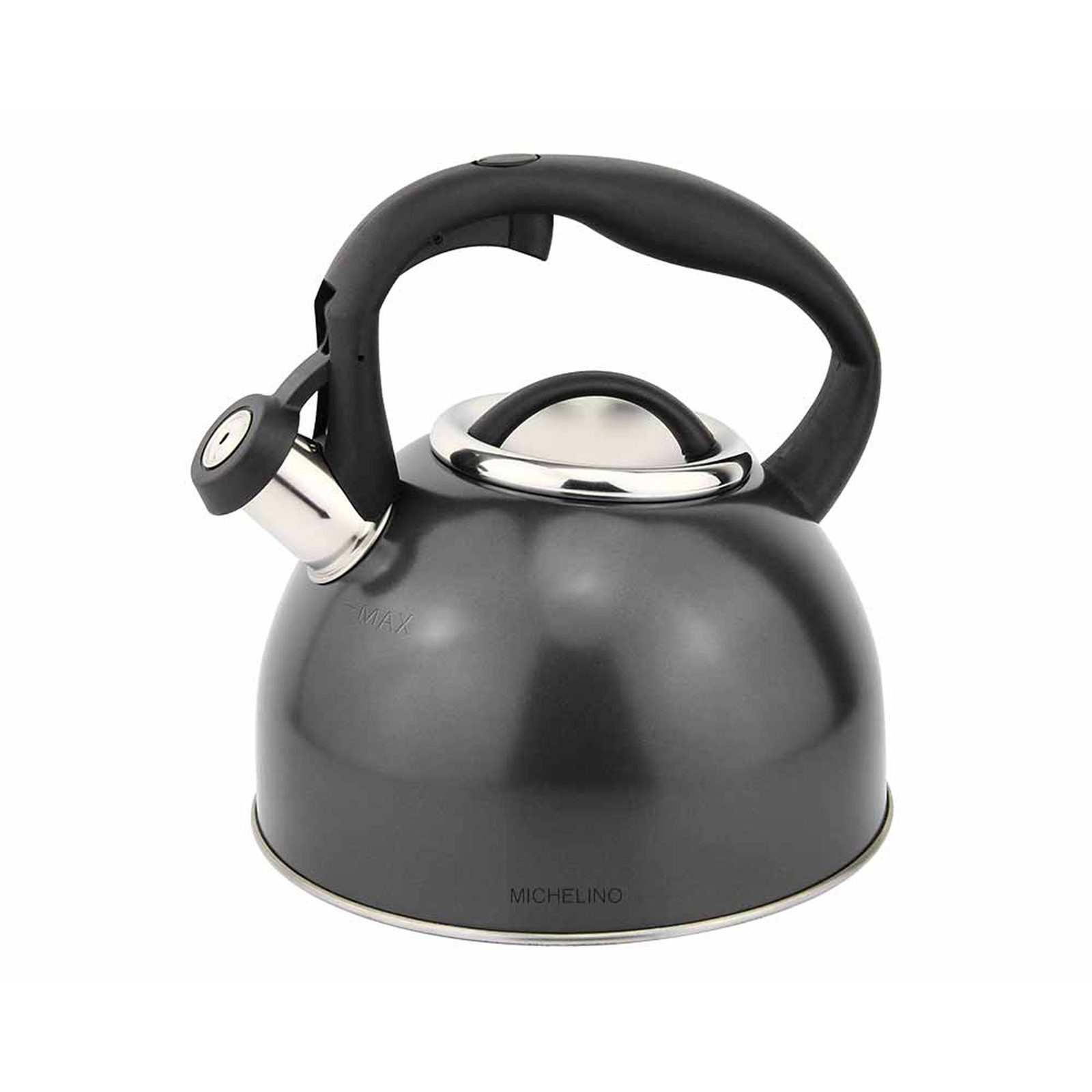 Michelino Wasserkessel Flötenkessel Edelstahl 2,4 Liter, Edelstahl (Stück, 1-tlg., 1 Kessel), Wasserkessel