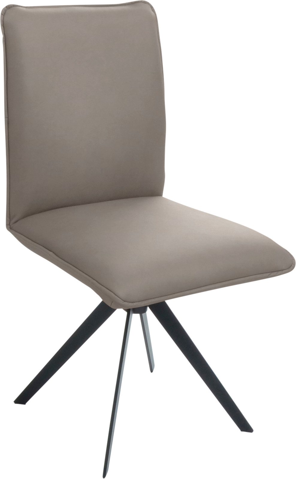 K+W Komfort & Wohnen Esszimmerstuhl Drehstuhl, Lederstuhl, Blitzdrehkreuz und Rückholfunktion, dekorativer 12mm Biese