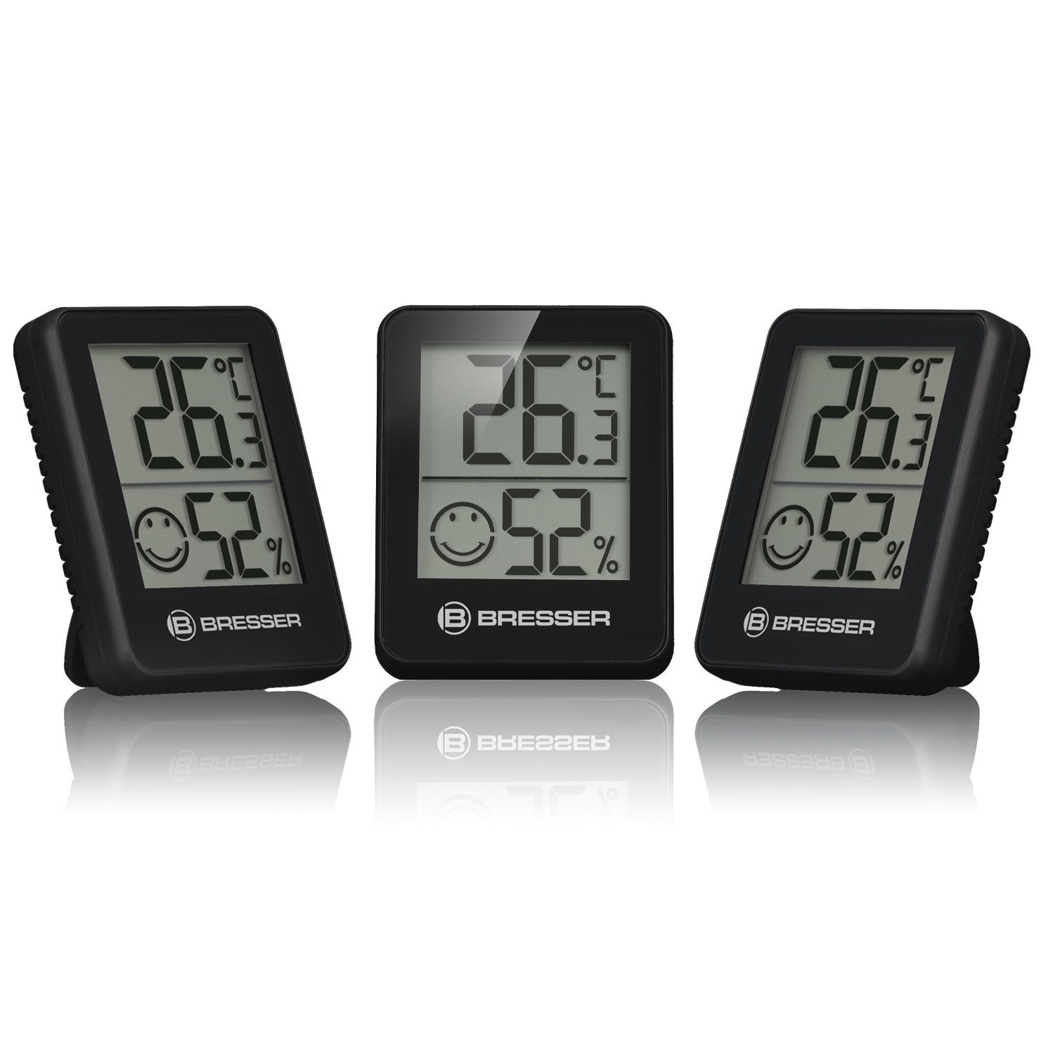 BRESSER Hygrometer ClimaTemp Indicator 6er Set schwarz