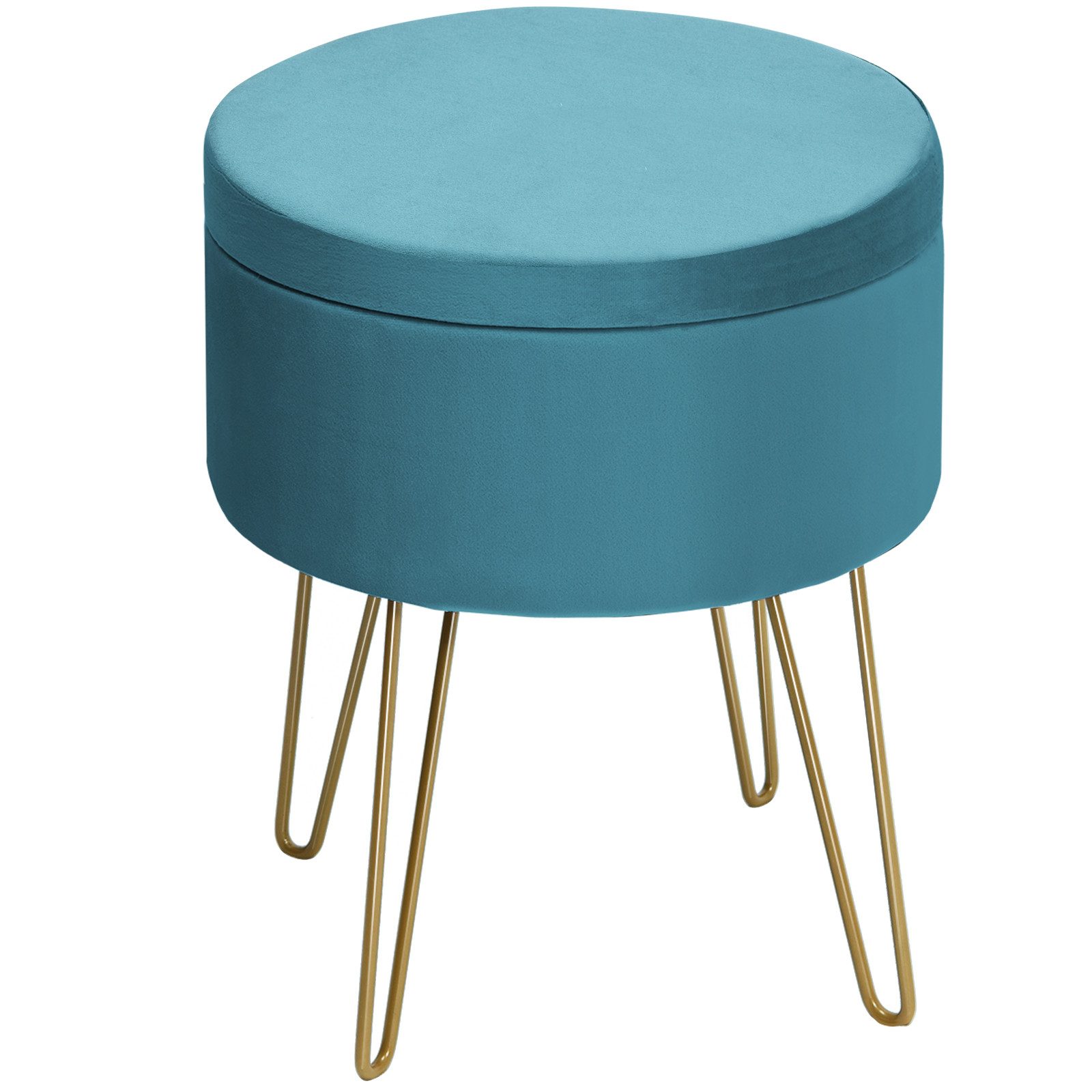 COSTWAY Sitzhocker, mit Stauraum & Metallbeinen, bis 100kg, 38 x 46,5 cm