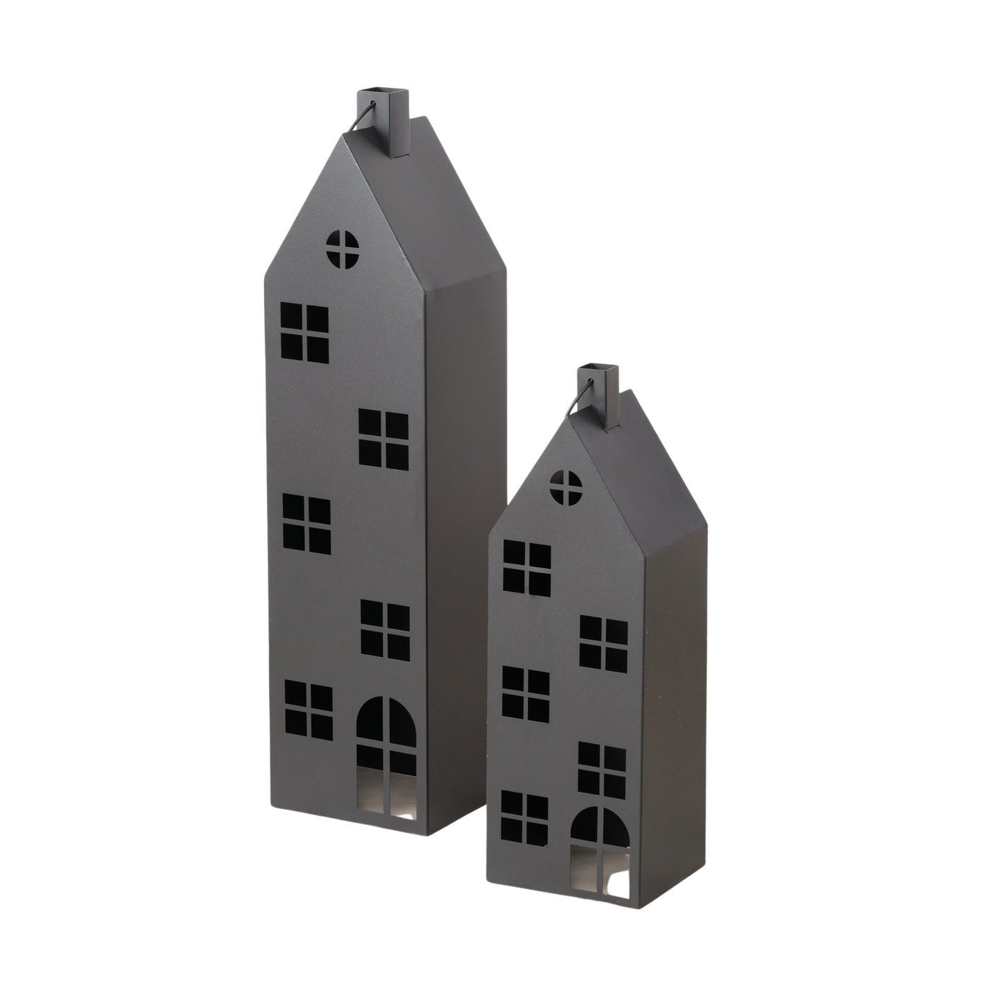 BOLTZE GRUPPE GmbH Kerzenlaterne BOLTZE Alba Laterne Haus schwarz 66-96cm 2 günstig online kaufen