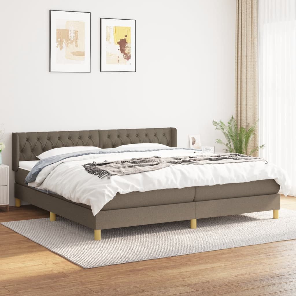vidaXL Boxspringbett Boxspringbett mit Matratze Taupe 200x200 cm Stoff Bett günstig online kaufen