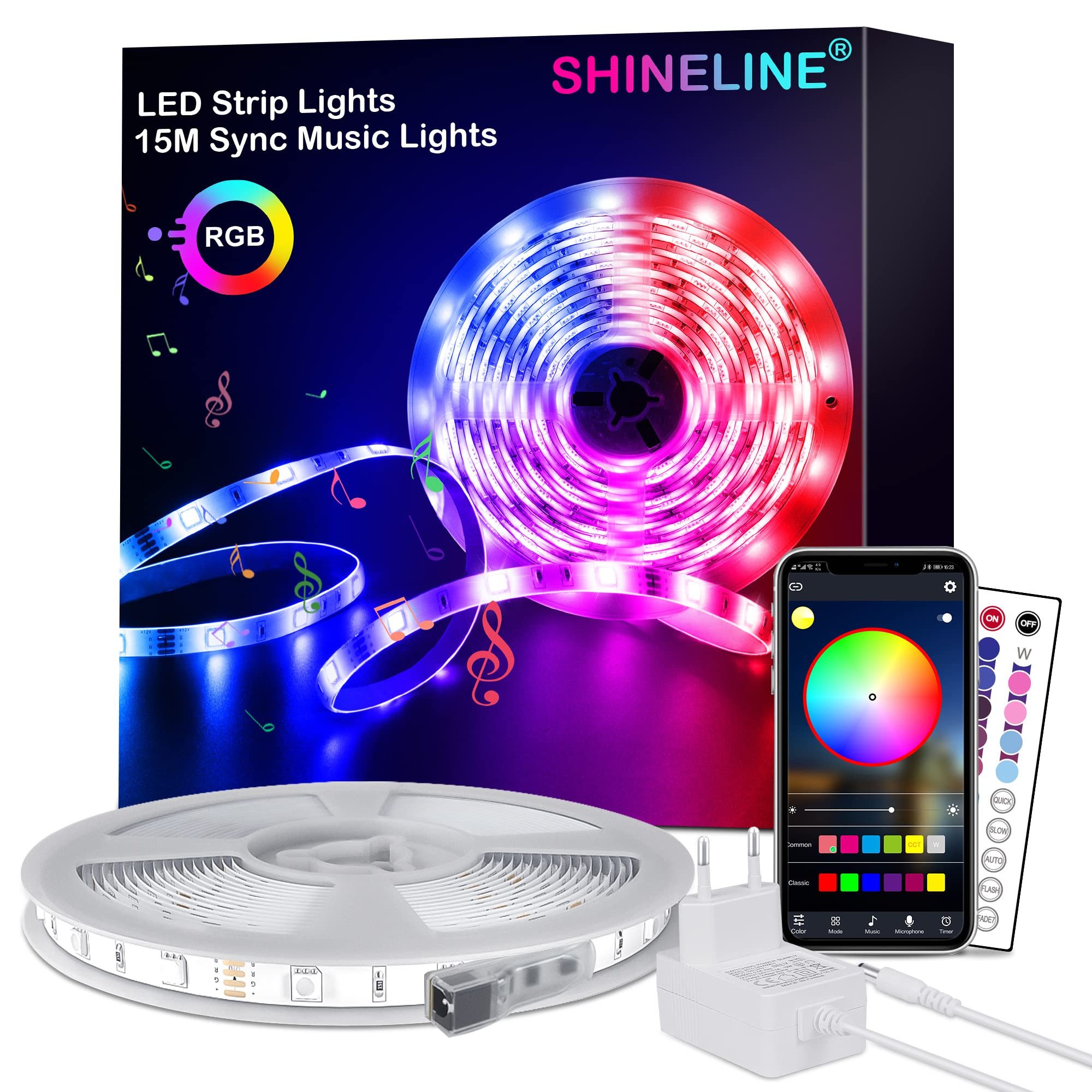 YI LED Stripe LED Strip 12.5M,APP Steuerung und Fernbedienung,RGB 5050 günstig online kaufen