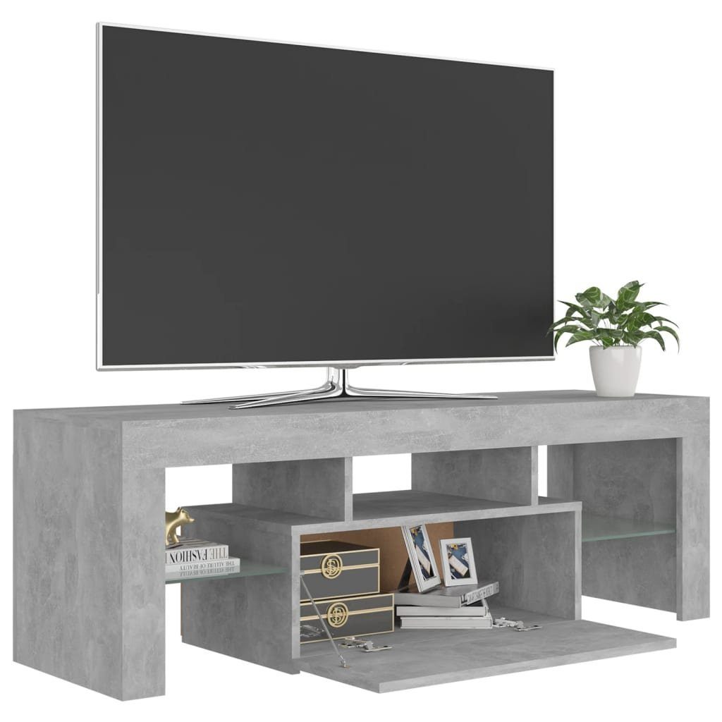 mit vidaXL cm LED-Beleuchtung TV-Schrank 120x35x40 TV-Schrank Betongrau (1-St)