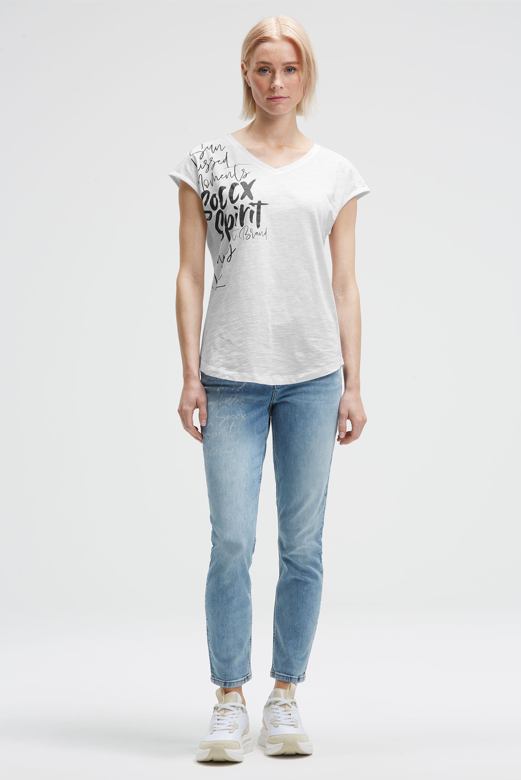 SOCCX V-Shirt mit überschnittenen Schultern