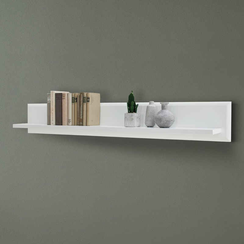 Lomadox Wandregal ALIA-05, weiß matt 150 cm, modern, Wandregal, Bücherregal, Bücherboard, Regal