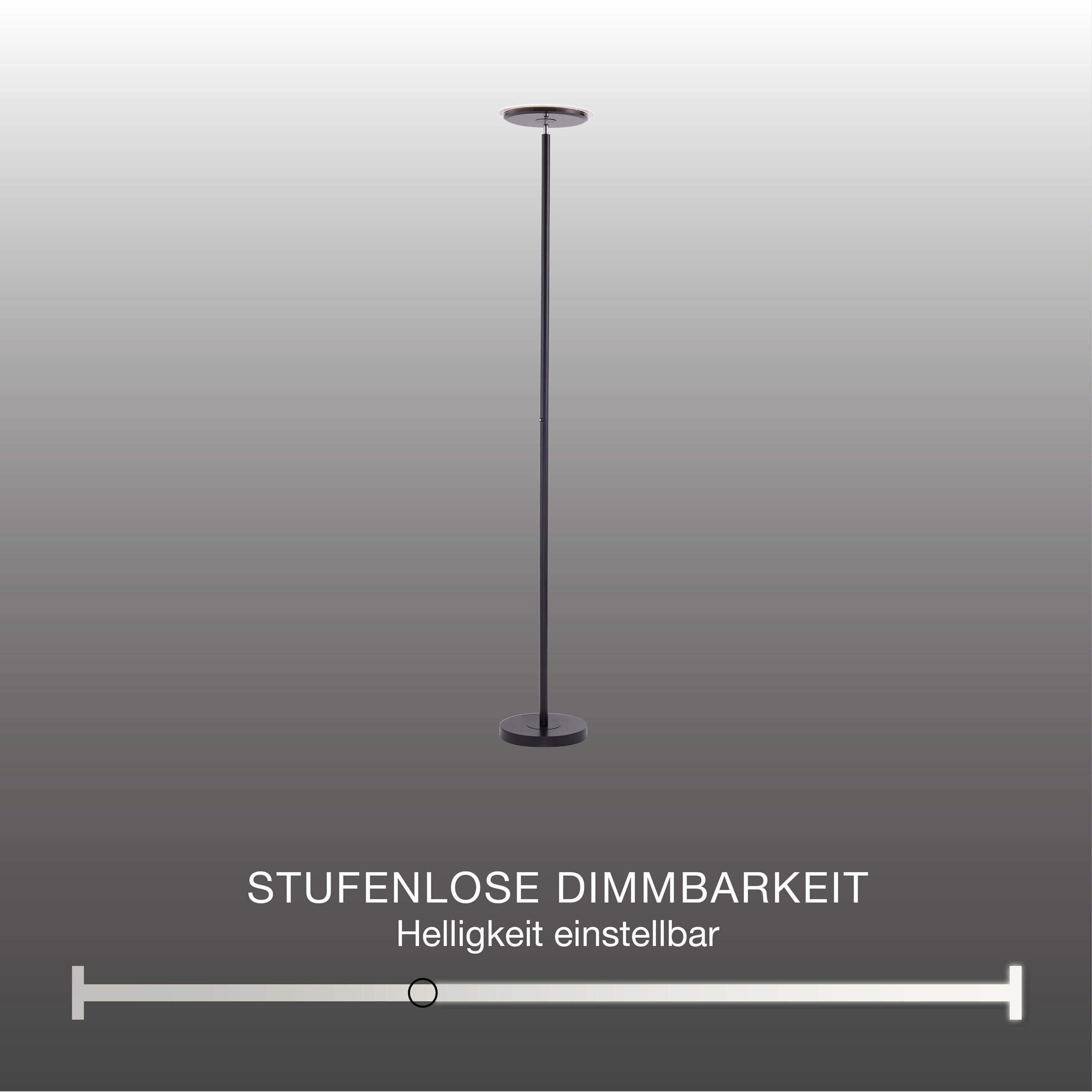 SellTec LED Deckenfluter LED Deckenfluter Fluter rund, dimmbar über Touchdimmer, 1xLED-Board / 22 Watt, warmweiß, schwarz, dimmbar über Touchdimmer, platzsparend
